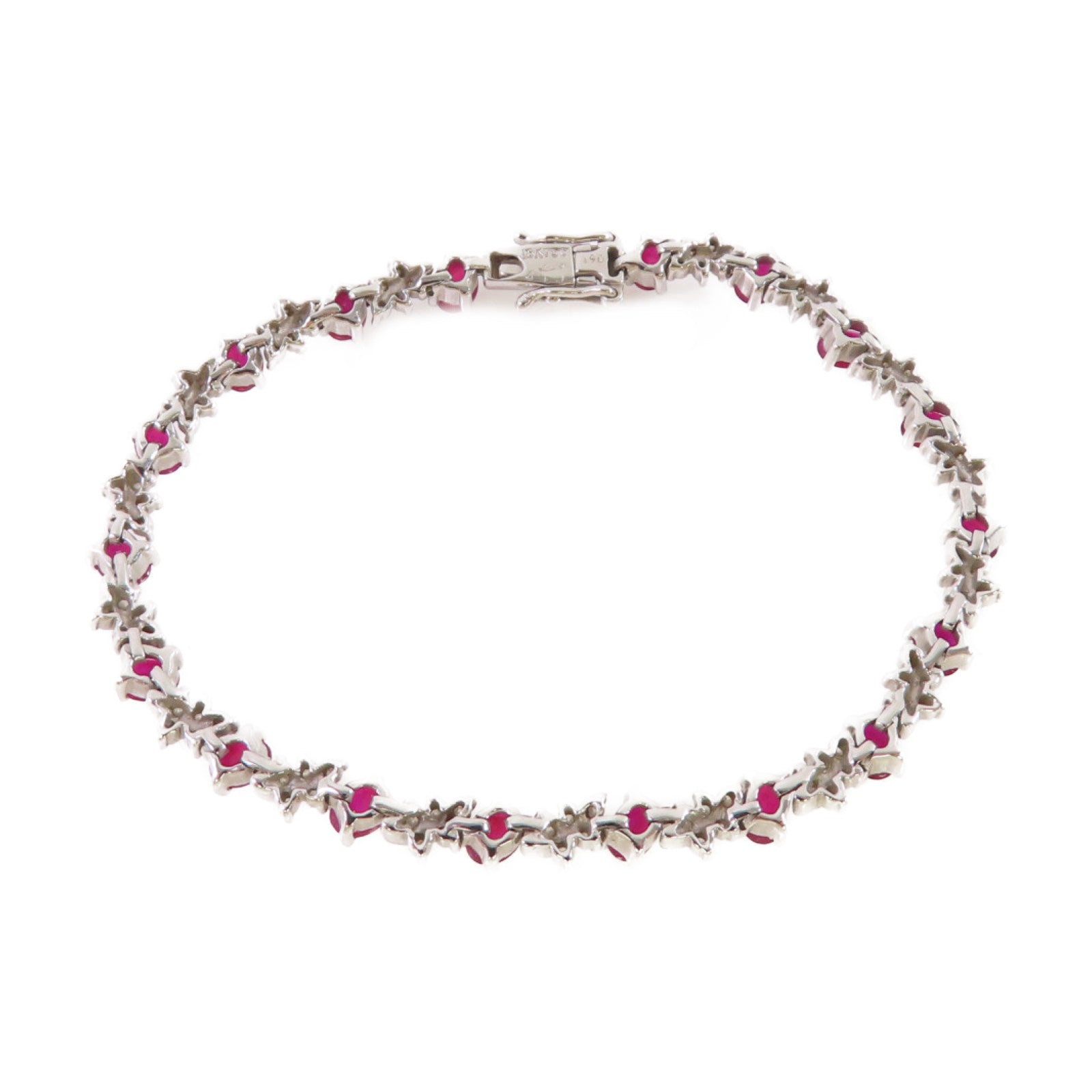JEWELRY 18K白金/0.44ct紅寶石/0.85ct鑽石Ruby Diamond Bracelet手鏈