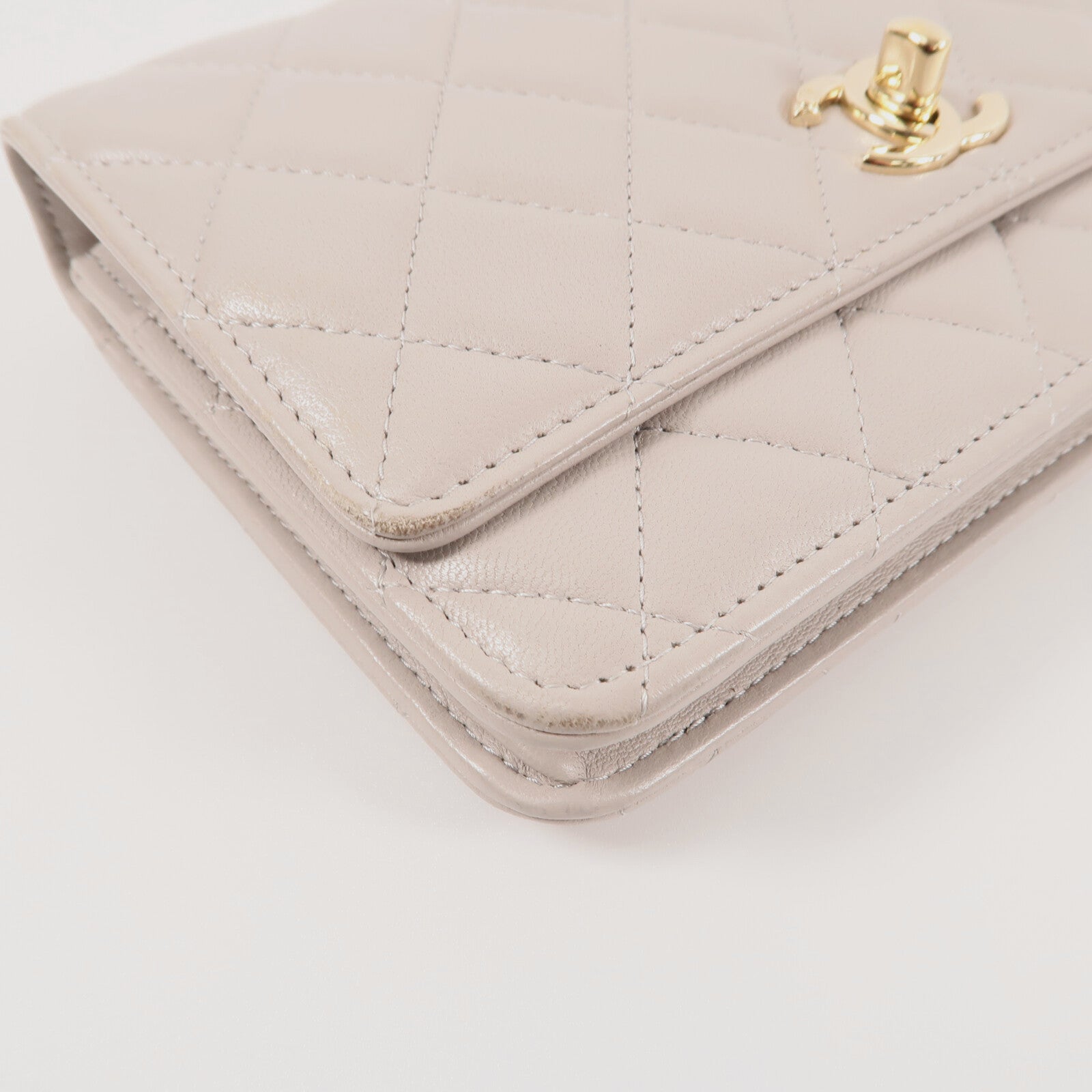 CHANEL 羊皮皮革Wallet On Chain金扣鏈帶肩背袋