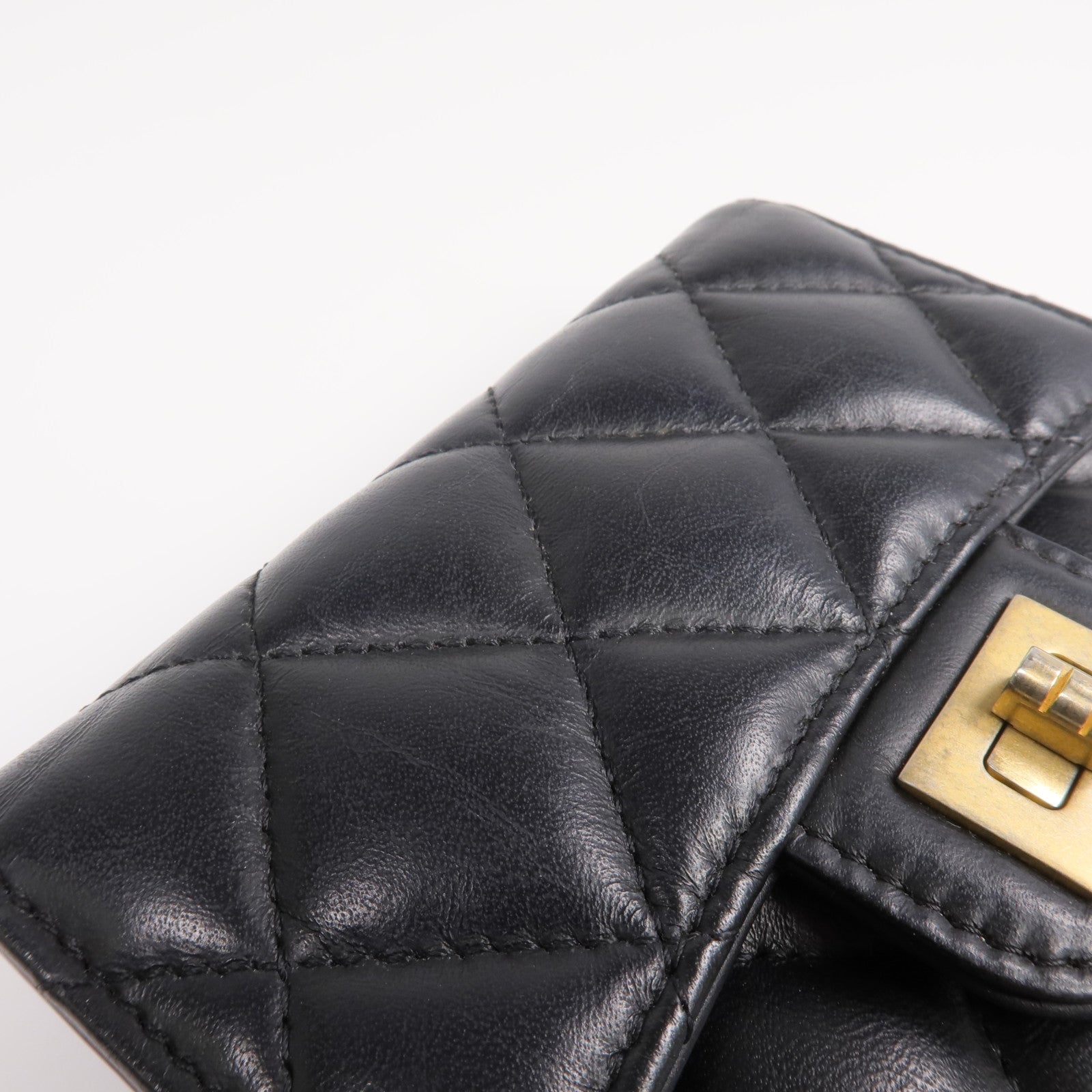 CHANEL 【激減優惠】羊皮皮革2.55 Wallet金扣錢包