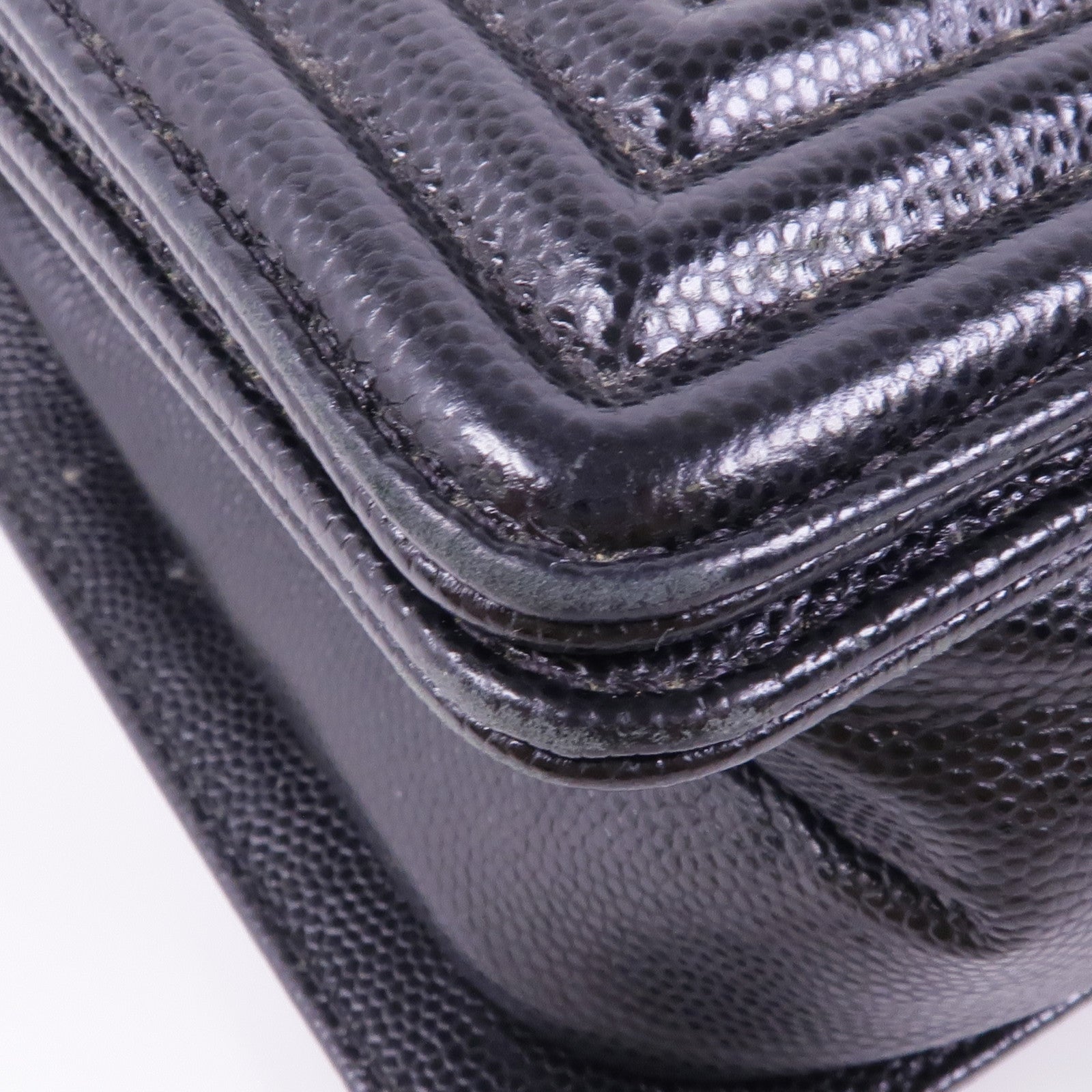 CHANEL 牛皮皮革Boy25金扣鏈帶肩背袋