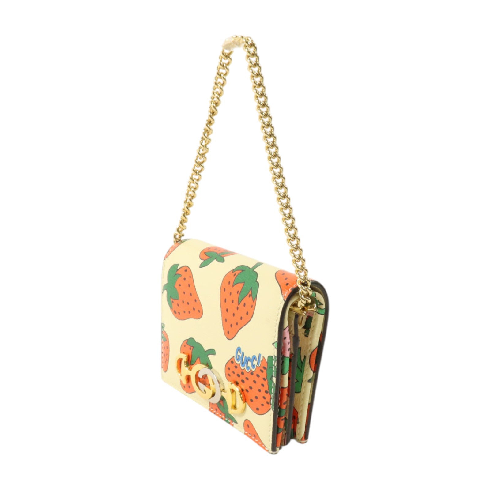 GUCCI 牛皮皮革Zumi Card Case Wallet金扣卡片套