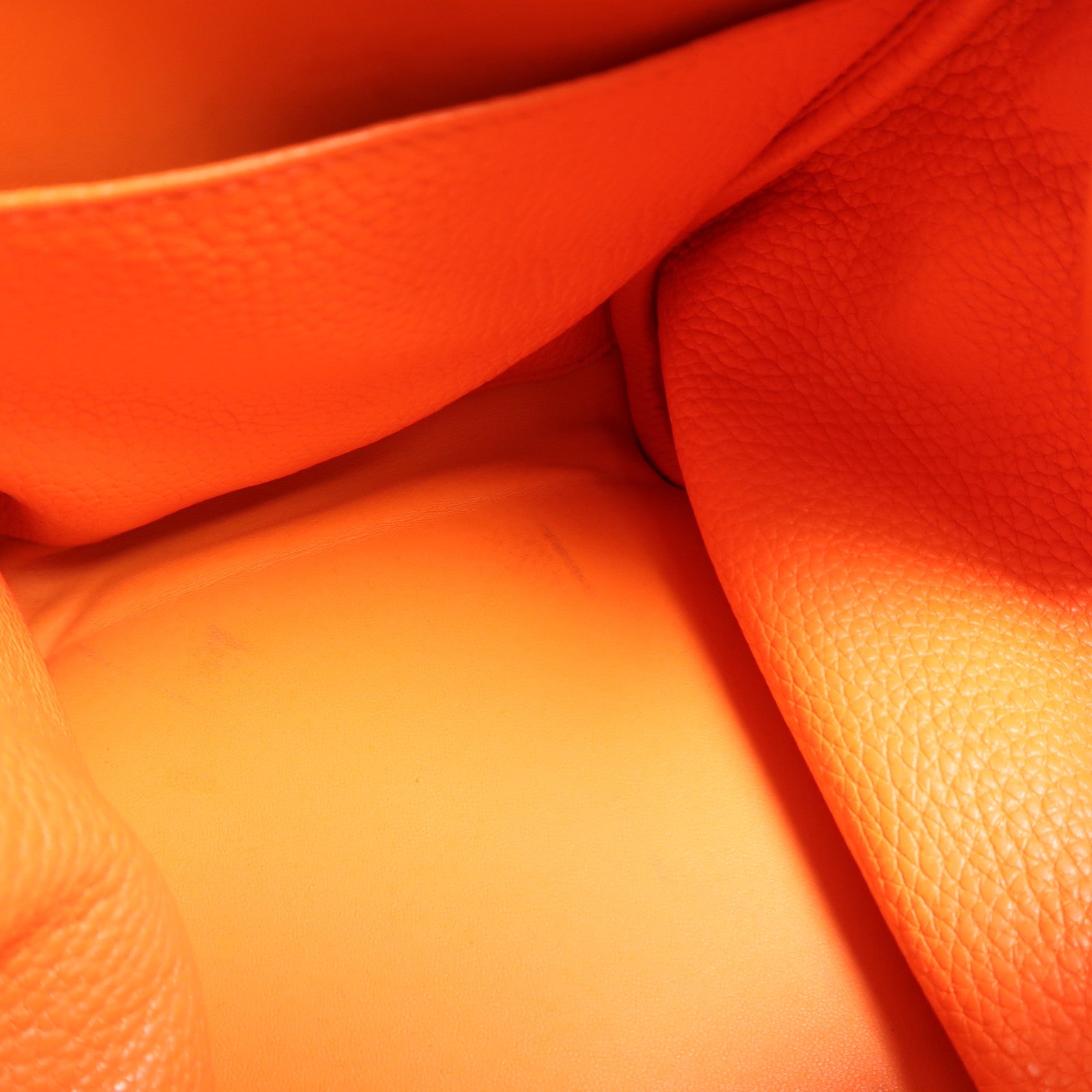HERMES Clemence皮革Lindy 34銀扣手挽肩背兩用袋Orange Poppy