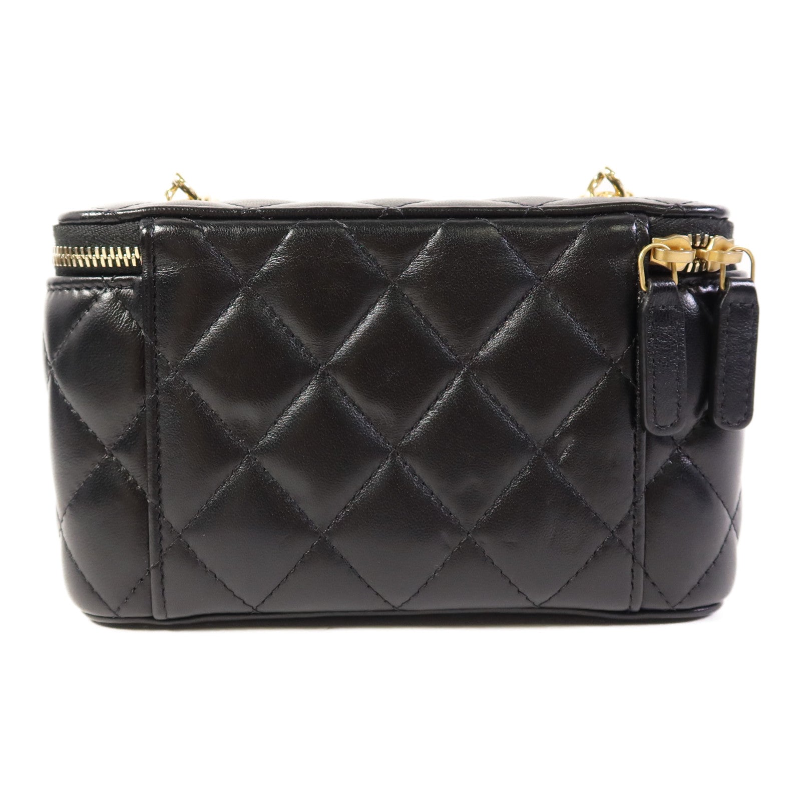 CHANEL 羊皮皮革Vanity Bag金扣鏈帶肩背袋