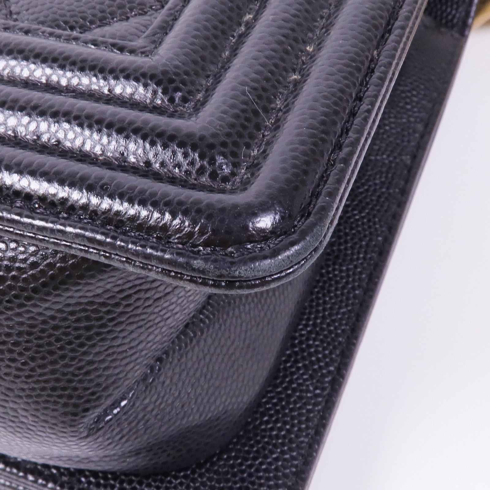 CHANEL 牛皮皮革Boy25金扣鏈帶肩背袋