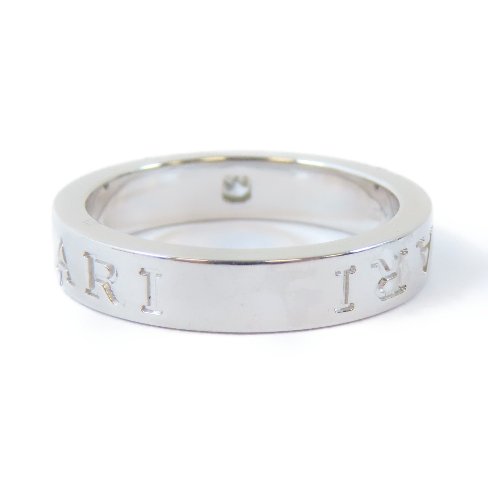 BVLGARI 18K白金Bvlgari Bvlgari Logo Ring鑽石戒指US#6.75