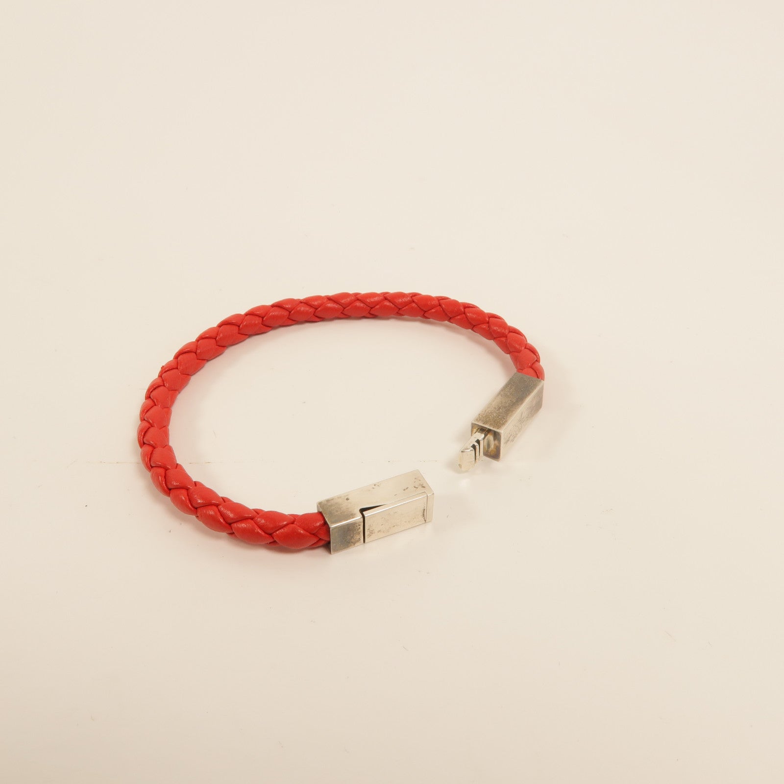 BOTTEGA VENETA 羊皮皮革/925純銀Braided Bracelet手鏈