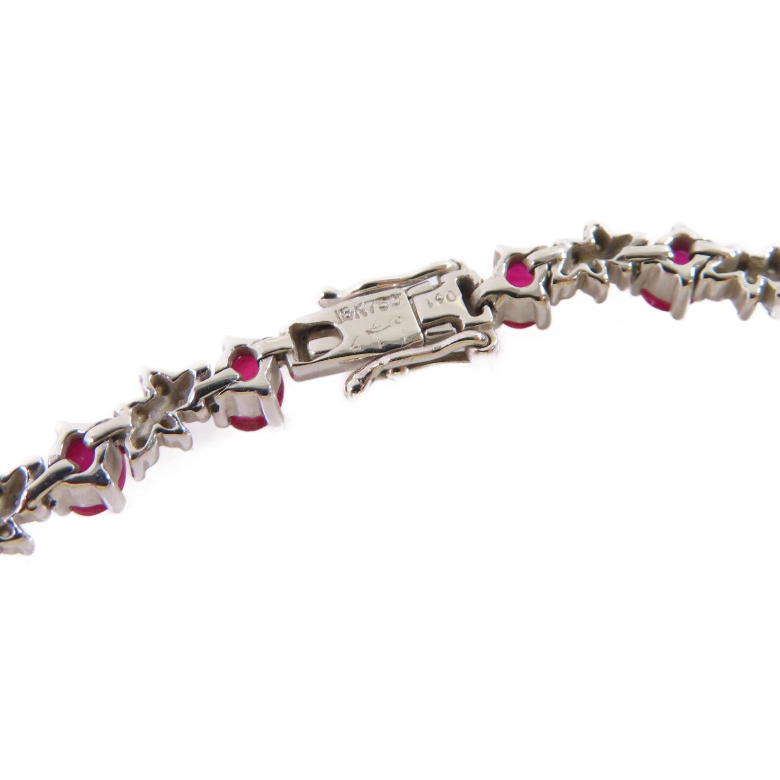 JEWELRY 18K白金/0.44ct紅寶石/0.85ct鑽石Ruby Diamond Bracelet手鏈