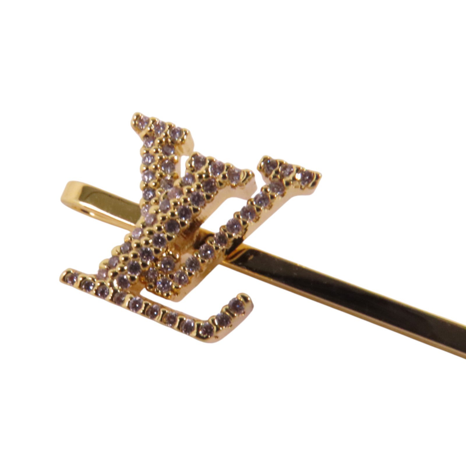LOUIS VUITTON 金屬/水鑽Hair Clip金扣髮夾