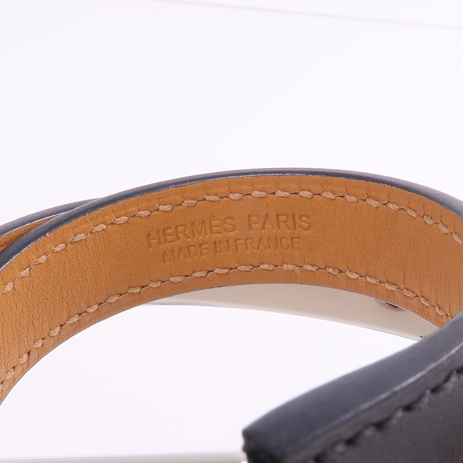 HERMES 【激減優惠】Swift皮革Rivale Double Tour Bracelet銀扣手帶Noir