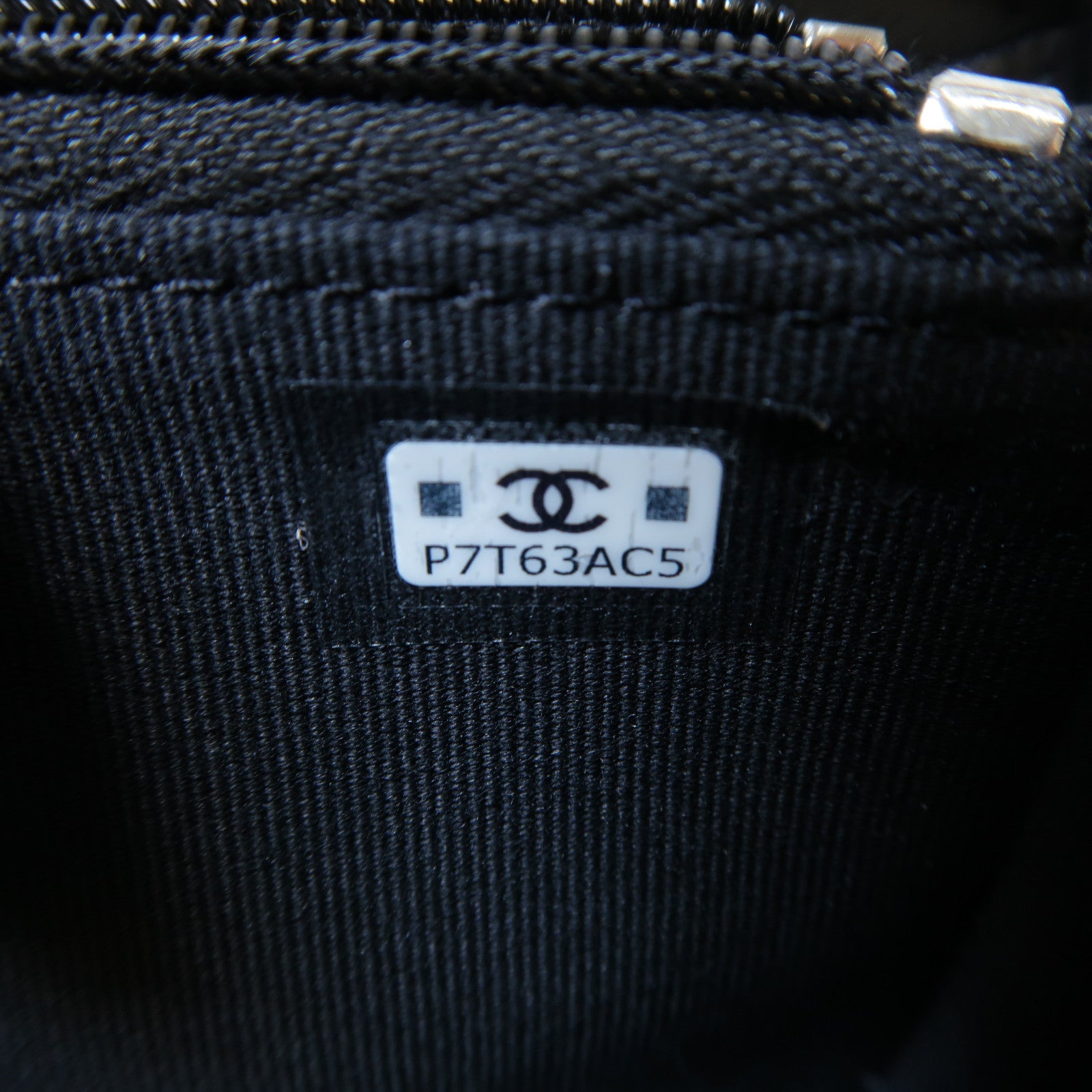 CHANEL 菱格羊皮皮革Card Case銀扣卡片套黑色