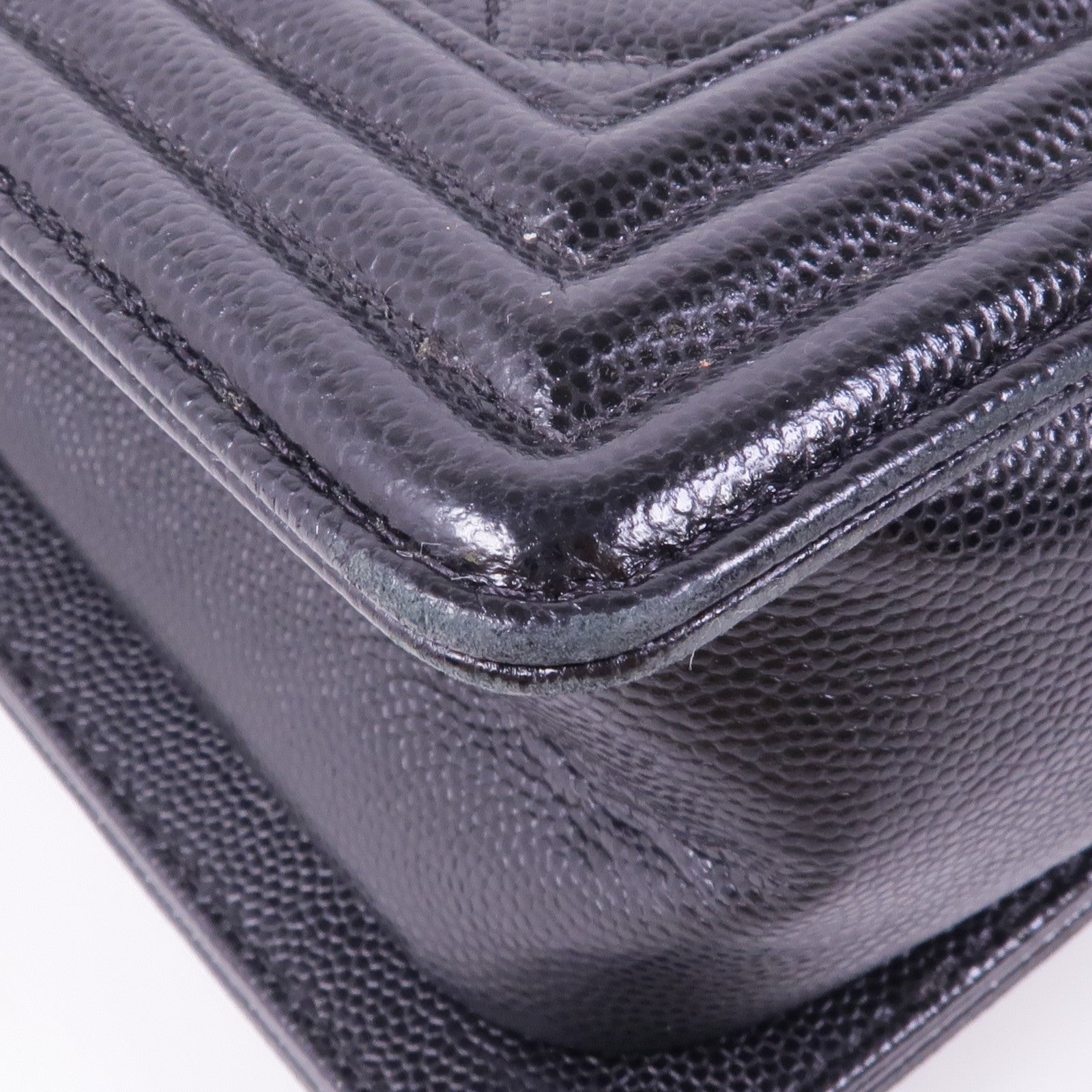 CHANEL 牛皮皮革Boy25金扣鏈帶肩背袋