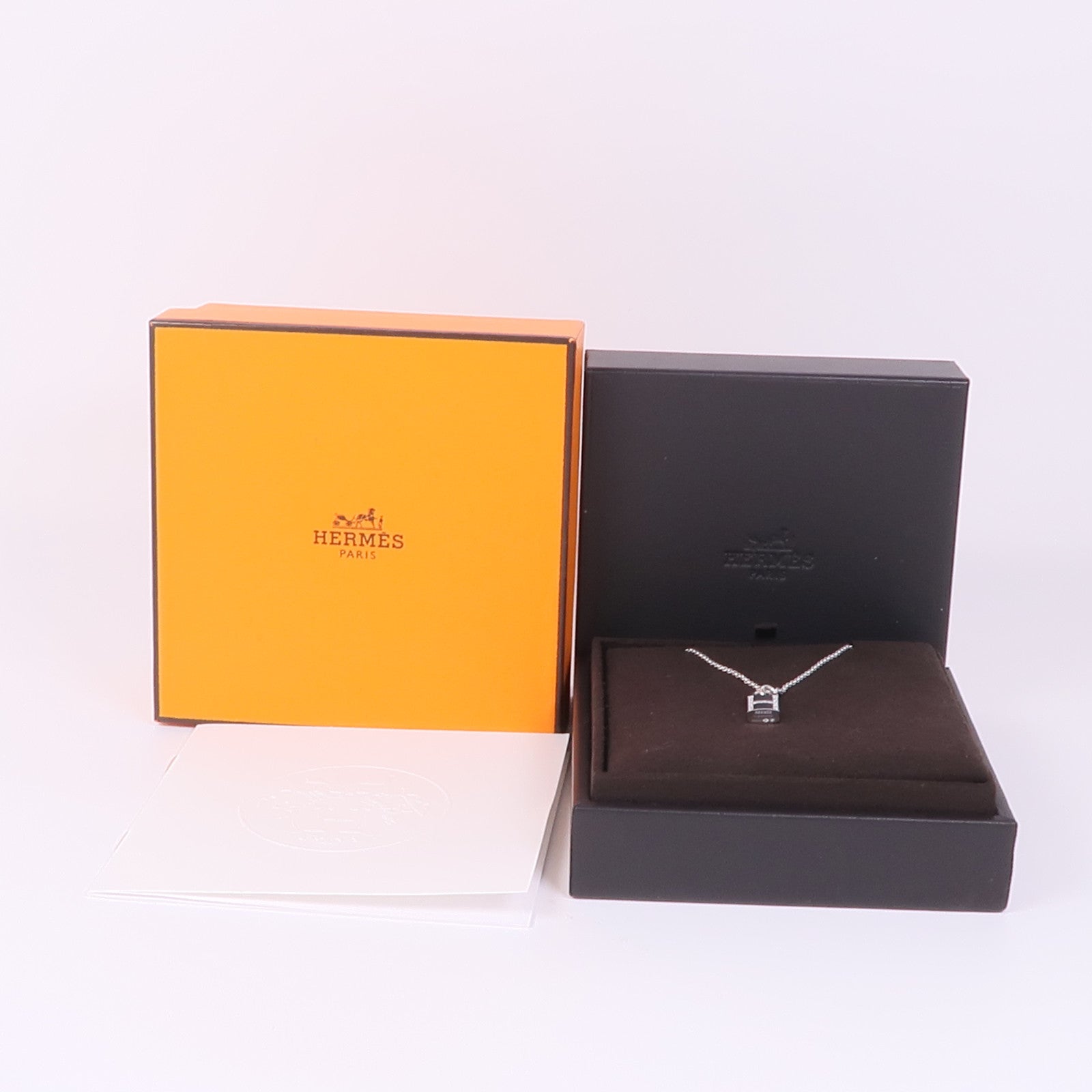 HERMES 18K白金Kelly Cadenas鑽石項鍊