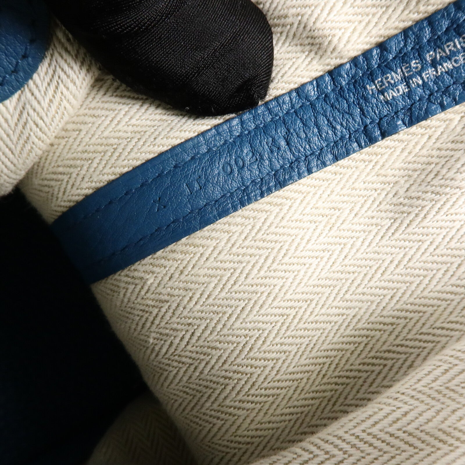 HERMES Clemence皮革Garden Party TPM手挽袋Cobalt