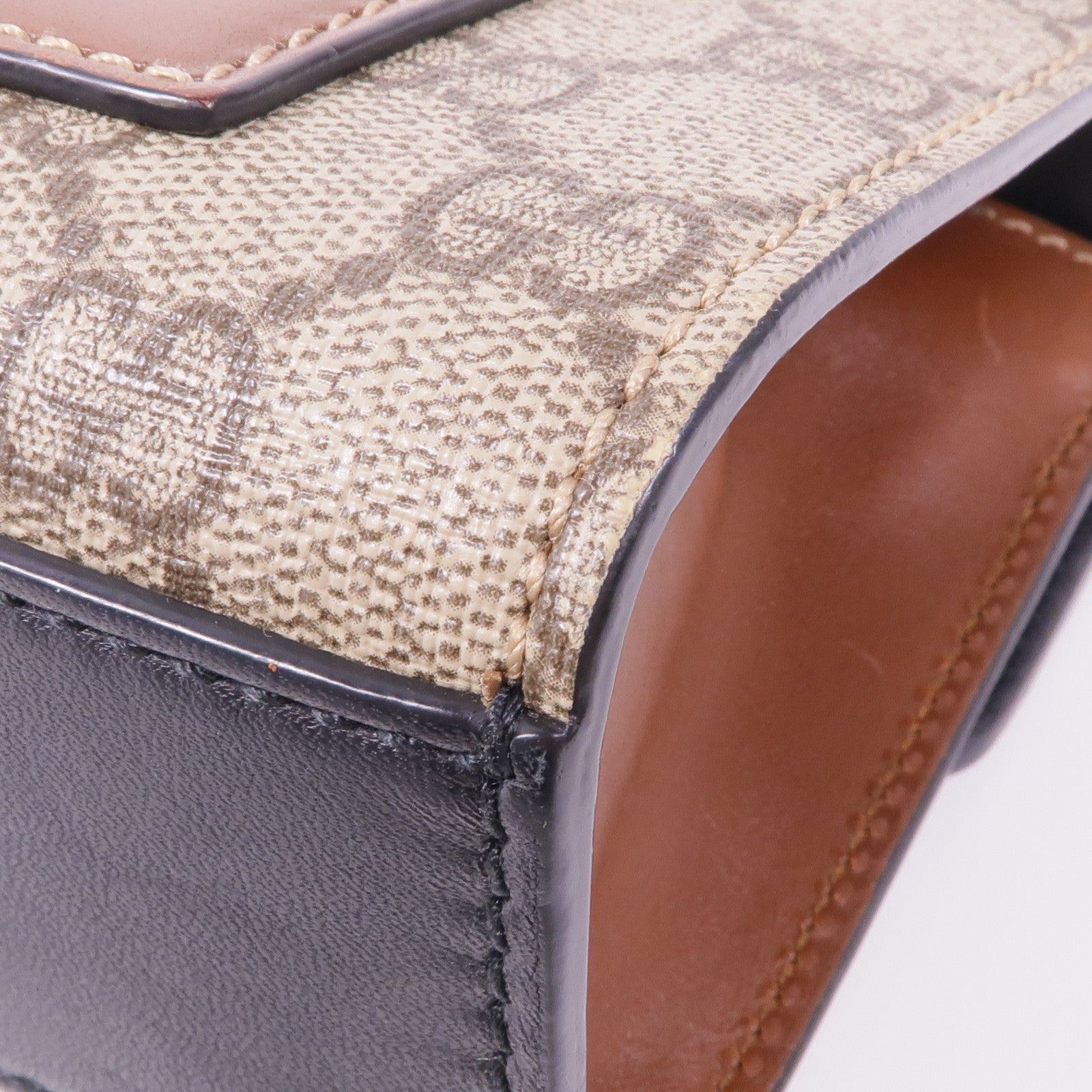 GUCCI 塗層帆布/皮革Padlock Small金扣鏈帶肩背袋