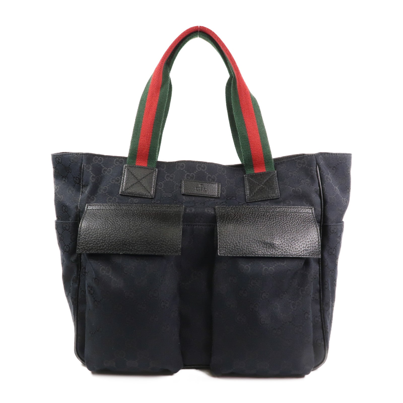 GUCCI 帆布Tote Bag銀扣手挽袋