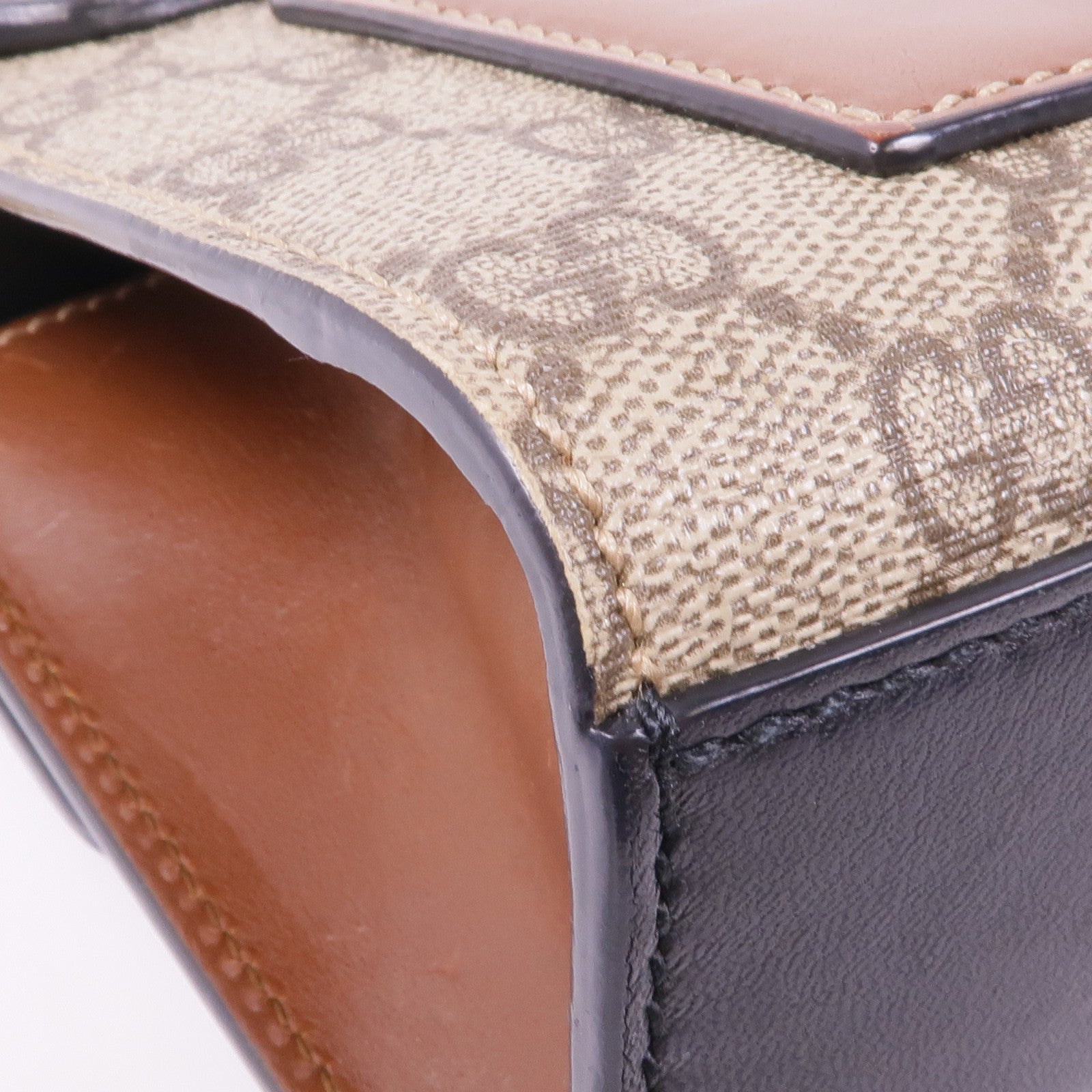 GUCCI 塗層帆布/皮革Padlock Small金扣鏈帶肩背袋