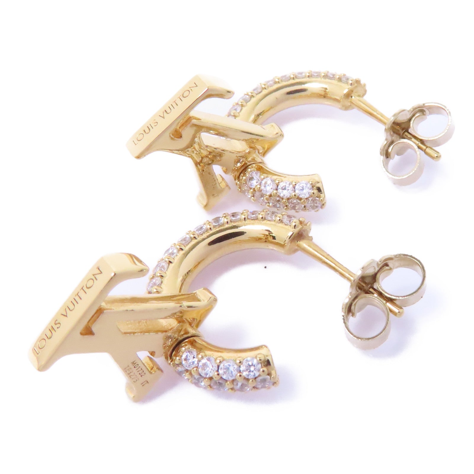 LOUIS VUITTON 金屬Iconic Earrings耳環金色