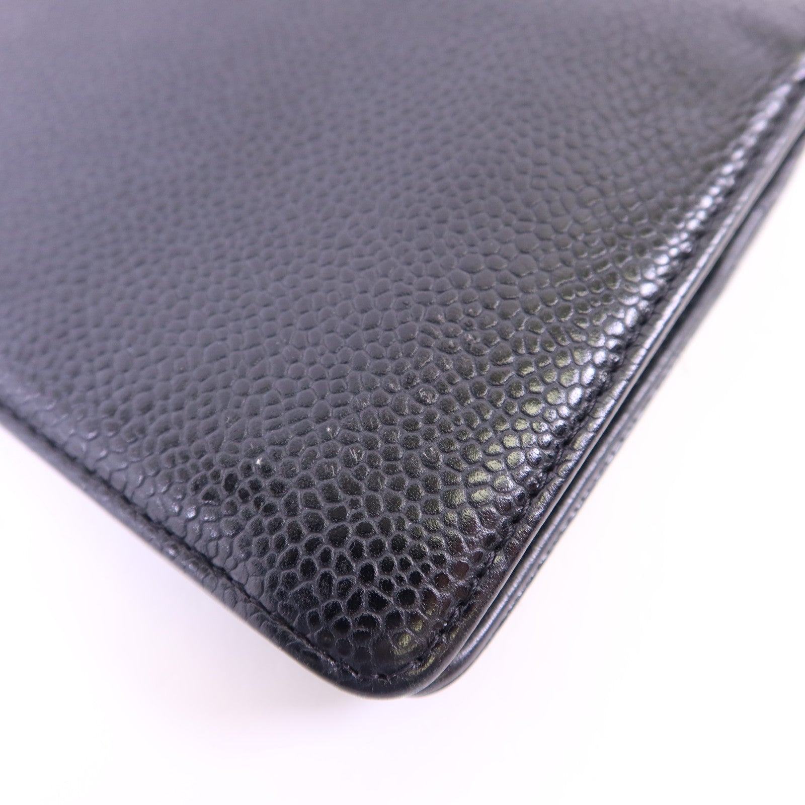 CHANEL 【激減優惠】牛皮皮革Long Bifold Wallet銀扣長錢包