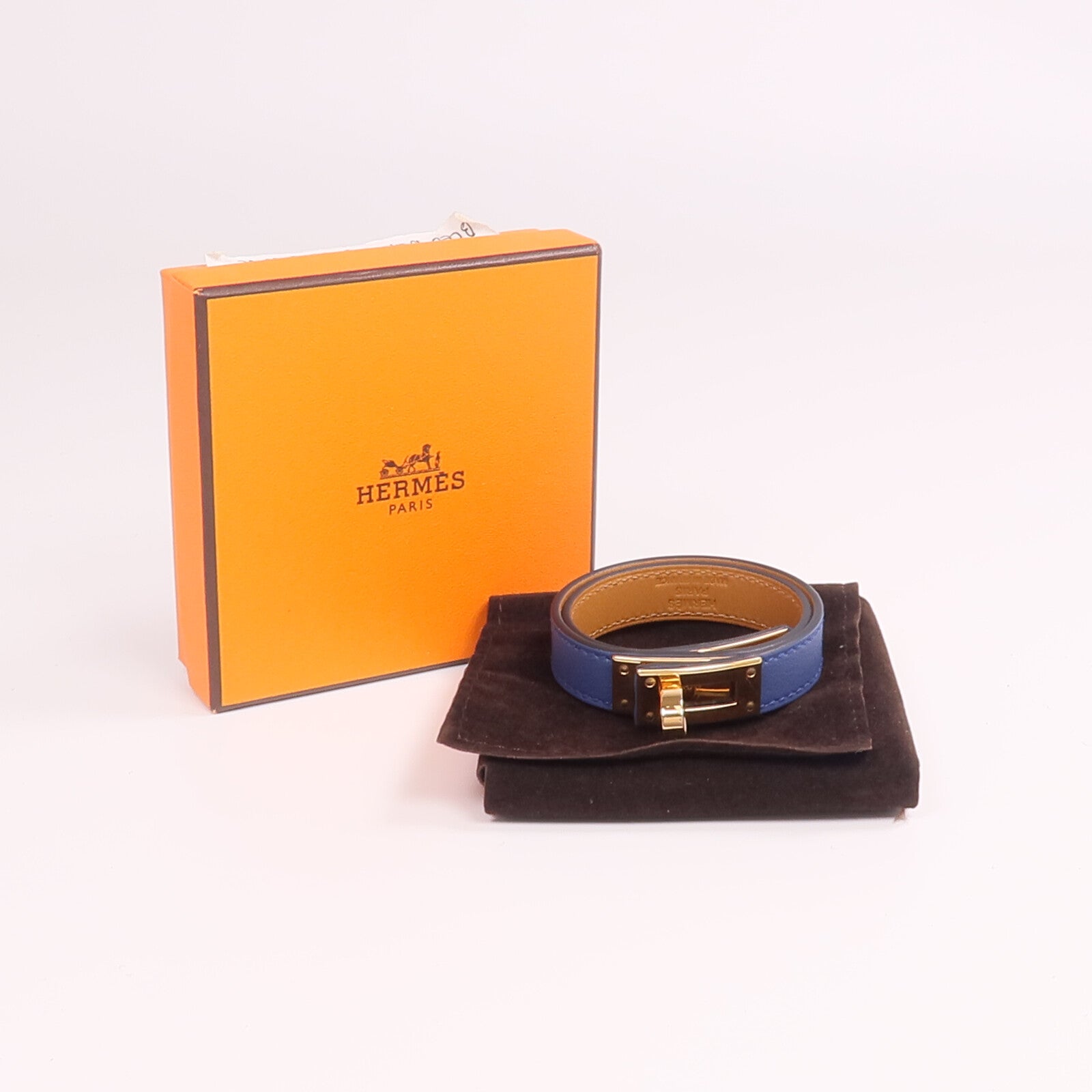 HERMES 【激減優惠】Swift皮革Kelly Double Tour Bracelet金扣手帶