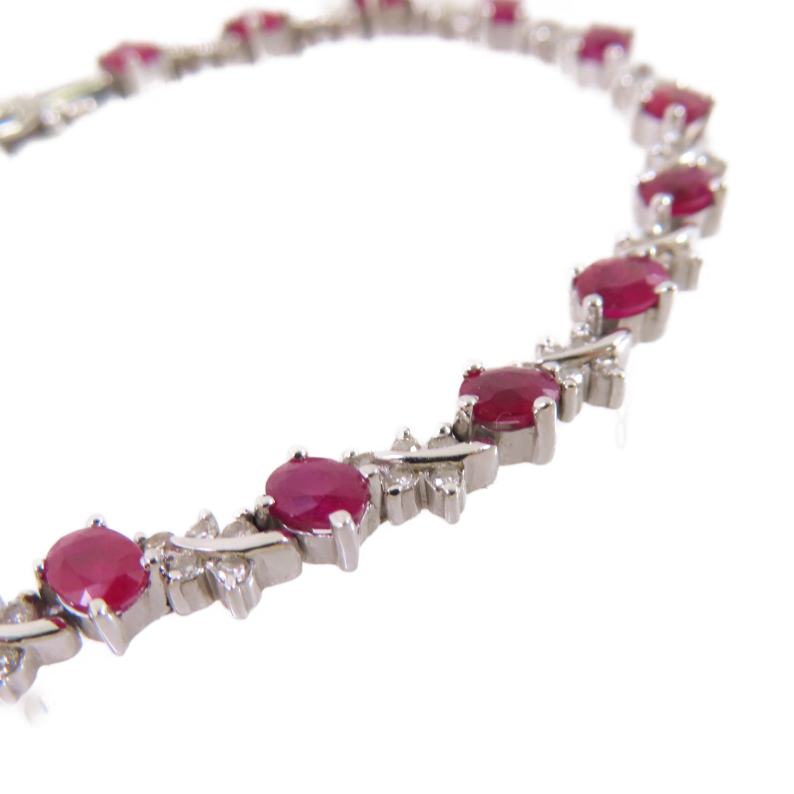 JEWELRY 18K白金/0.44ct紅寶石/0.85ct鑽石Ruby Diamond Bracelet手鏈