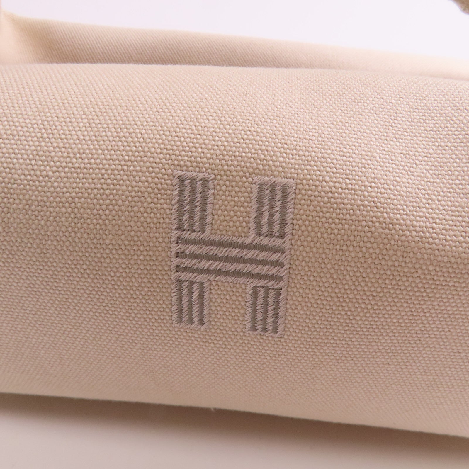 HERMES 帆布Bride a Brac銀扣手挽袋