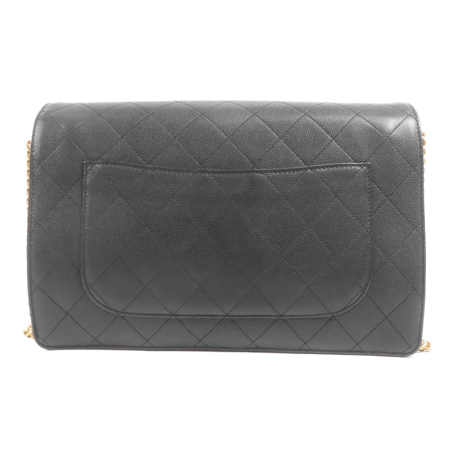 CHANEL 牛皮皮革Chain Shoulder金扣肩背袋