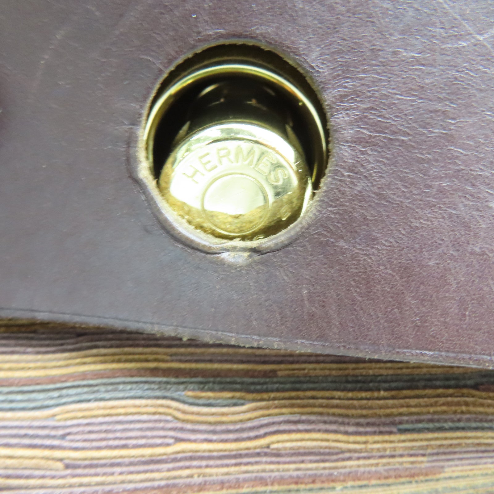 HERMES 【清倉大減價】Vibrato皮革Herbag PM金扣手挽肩背兩用袋啡色