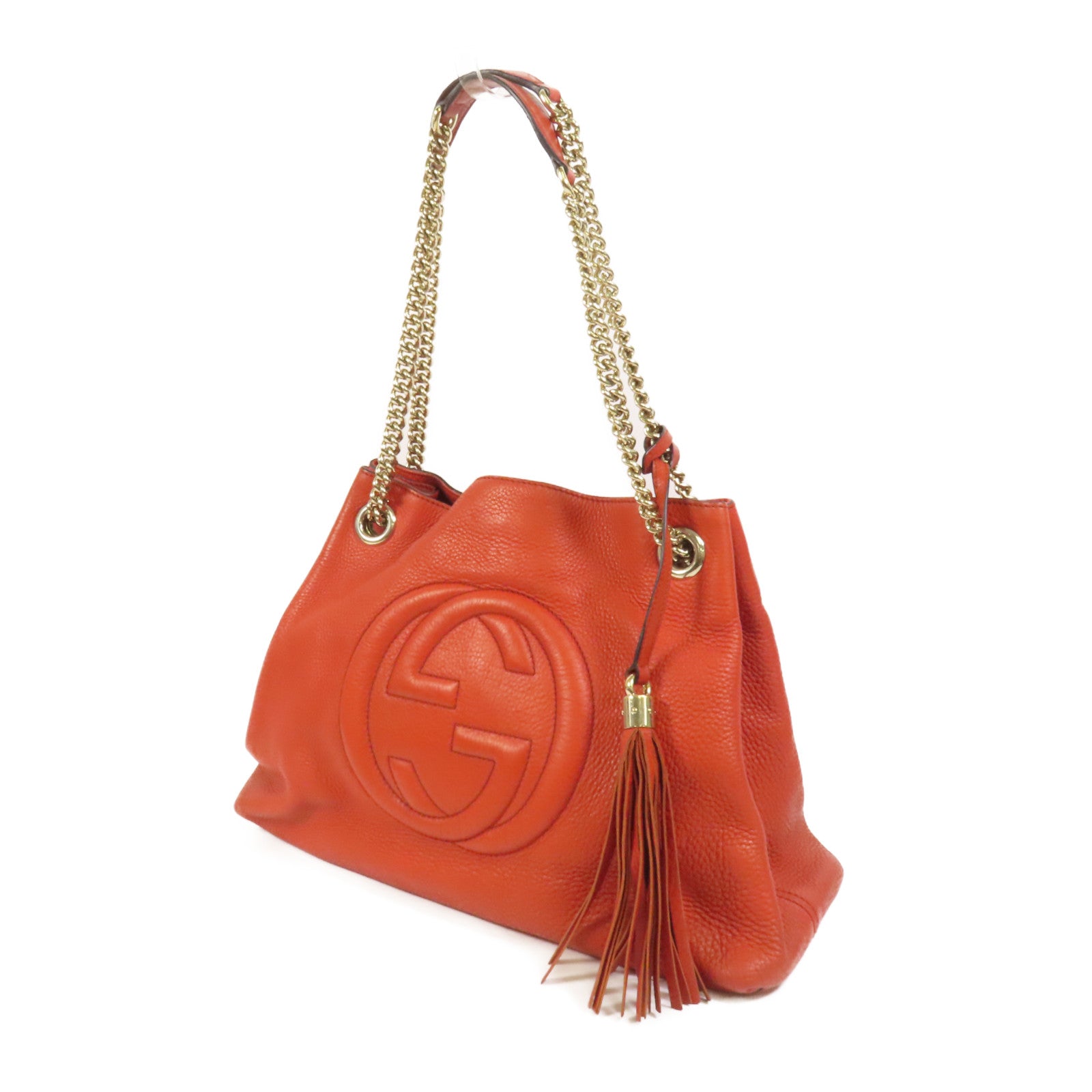 GUCCI 牛皮皮革Soho Pebbled金扣肩背袋