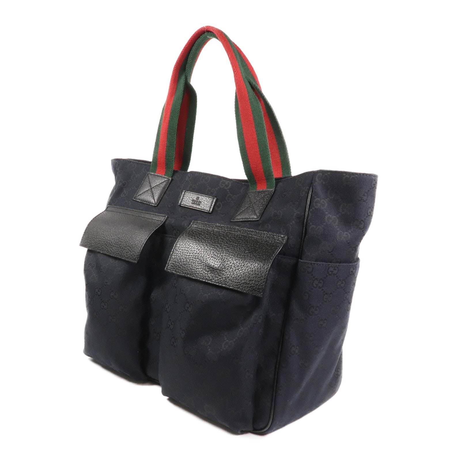 GUCCI 帆布Tote Bag銀扣手挽袋