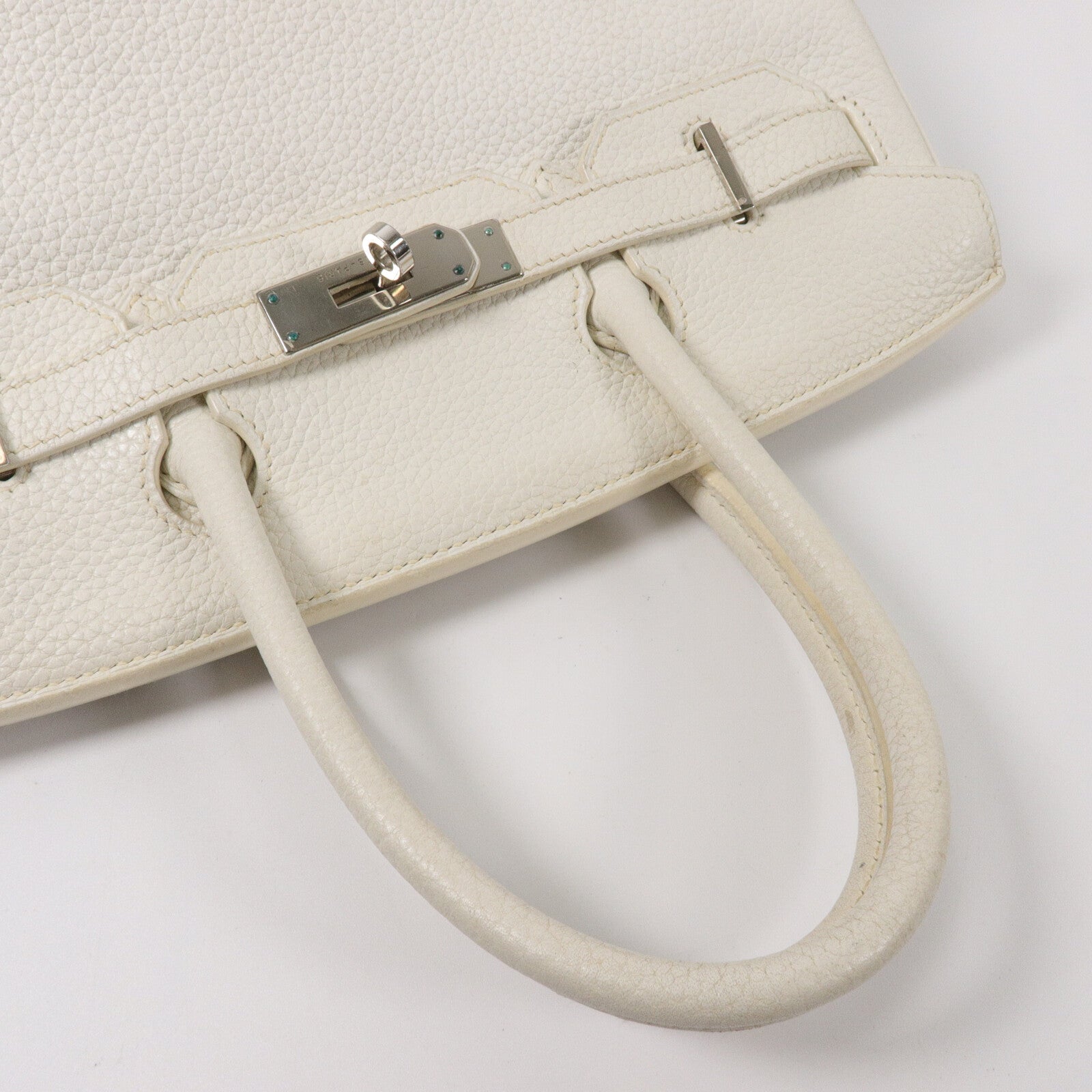 HERMES Clemence皮革Birkin 30手挽袋White