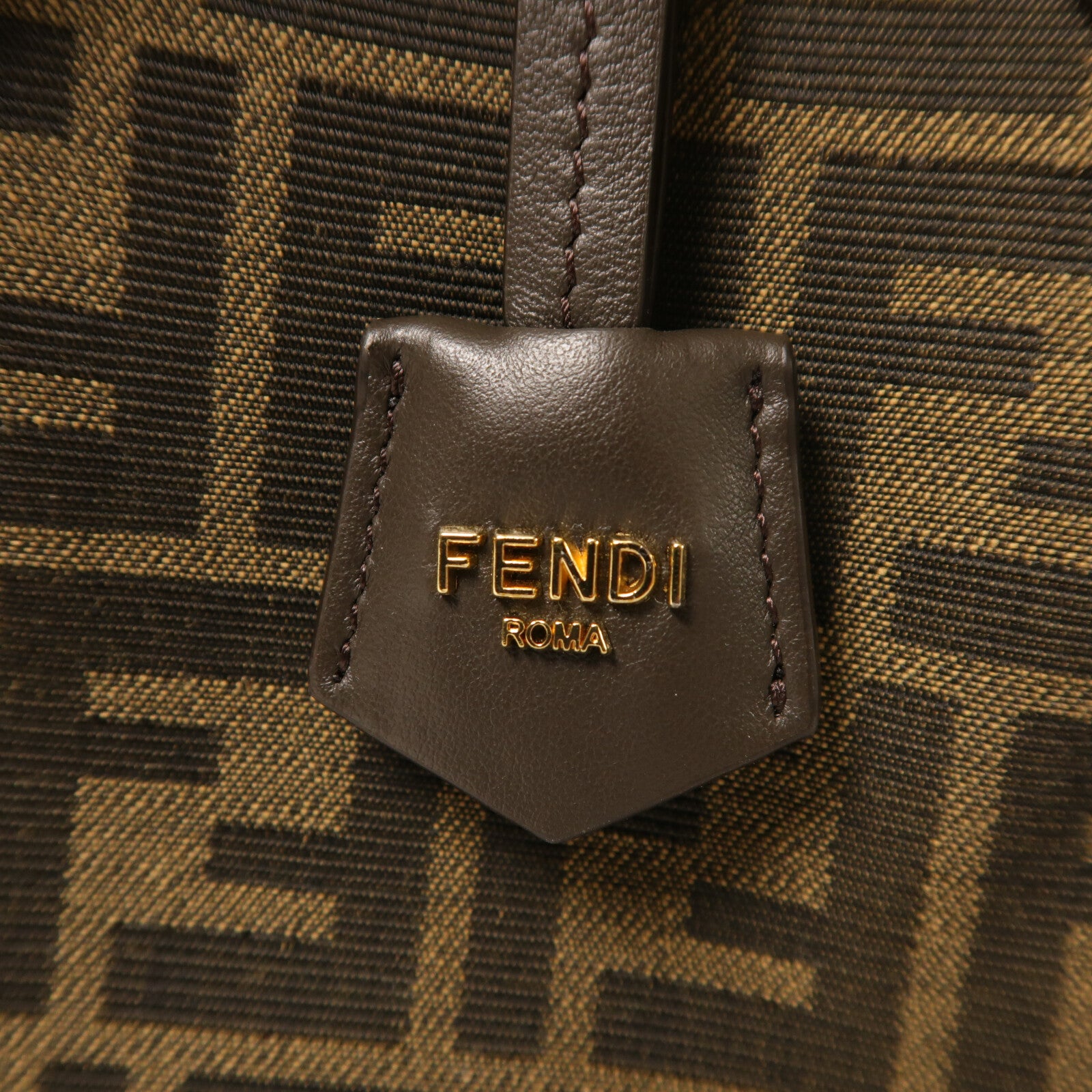 FENDI 帆布Origami Mini FF金扣肩背袋
