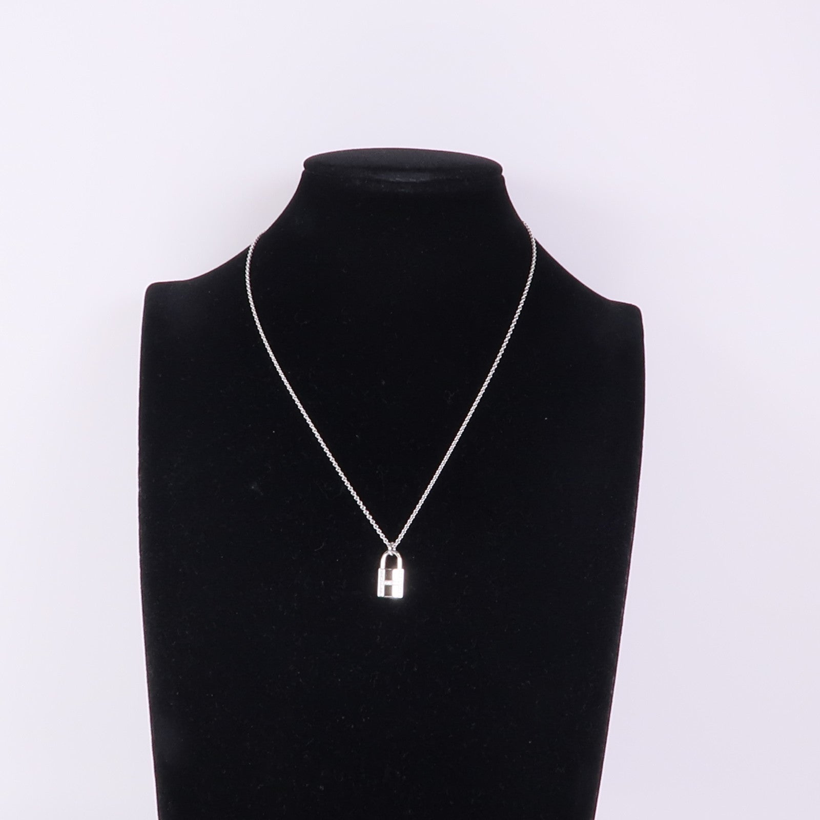 HERMES Kelly Cadenas Necklace H121333B 00 Diamond 18K White Gold