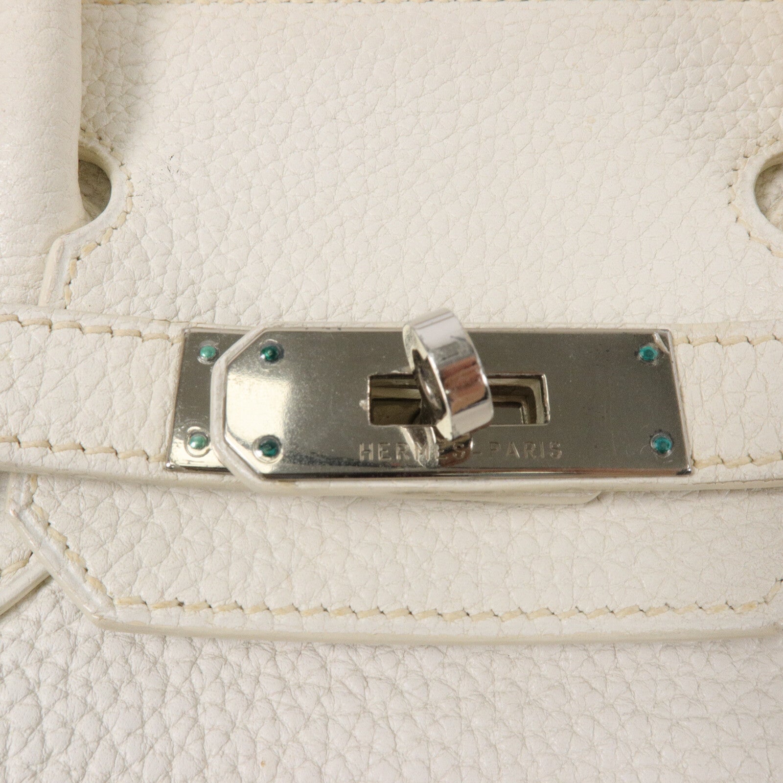 HERMES Clemence皮革Birkin 30手挽袋White