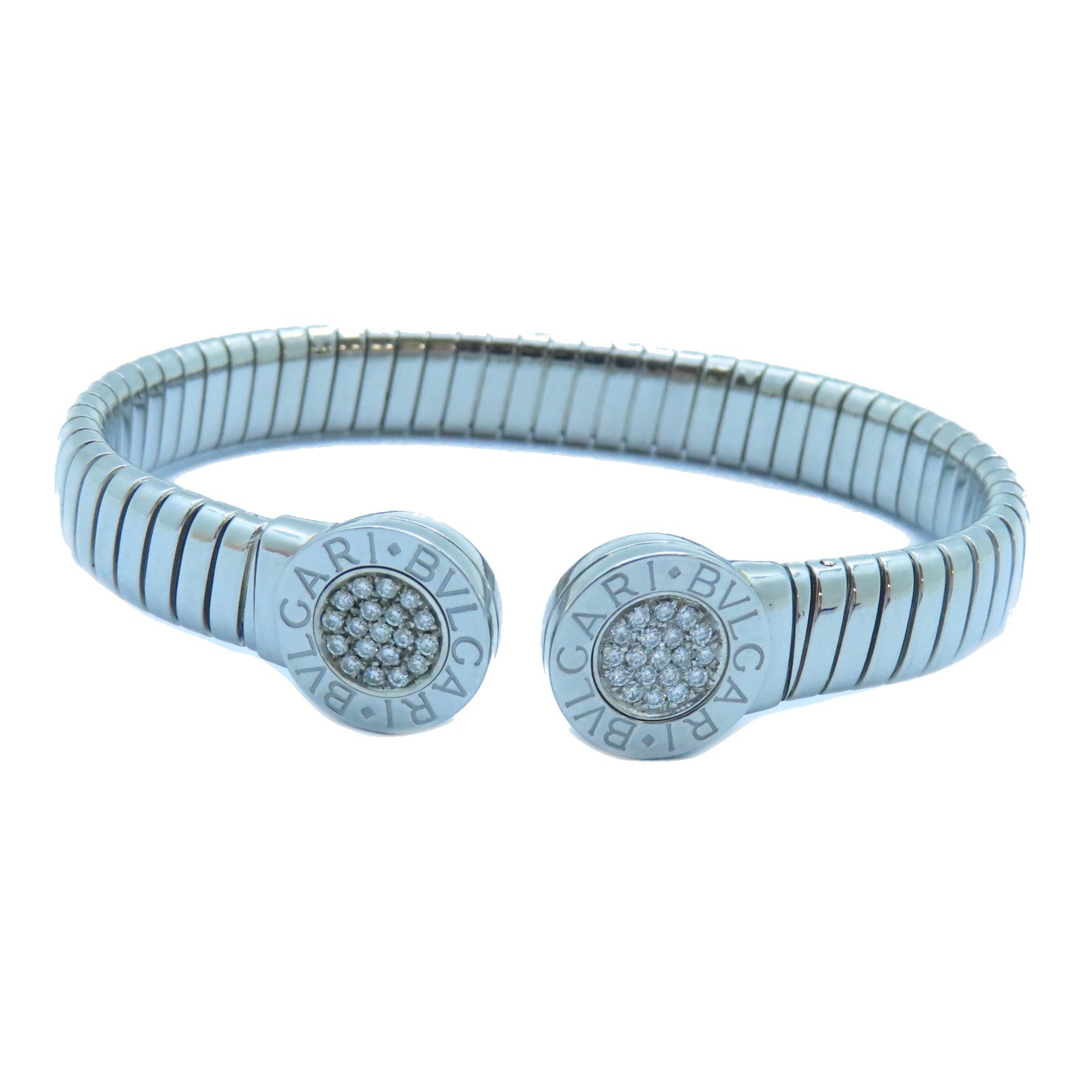 BVLGARI 不鏽鋼/鑽石Bvlgari Bvlgari Tubogas Diamond Bracelet手鐲