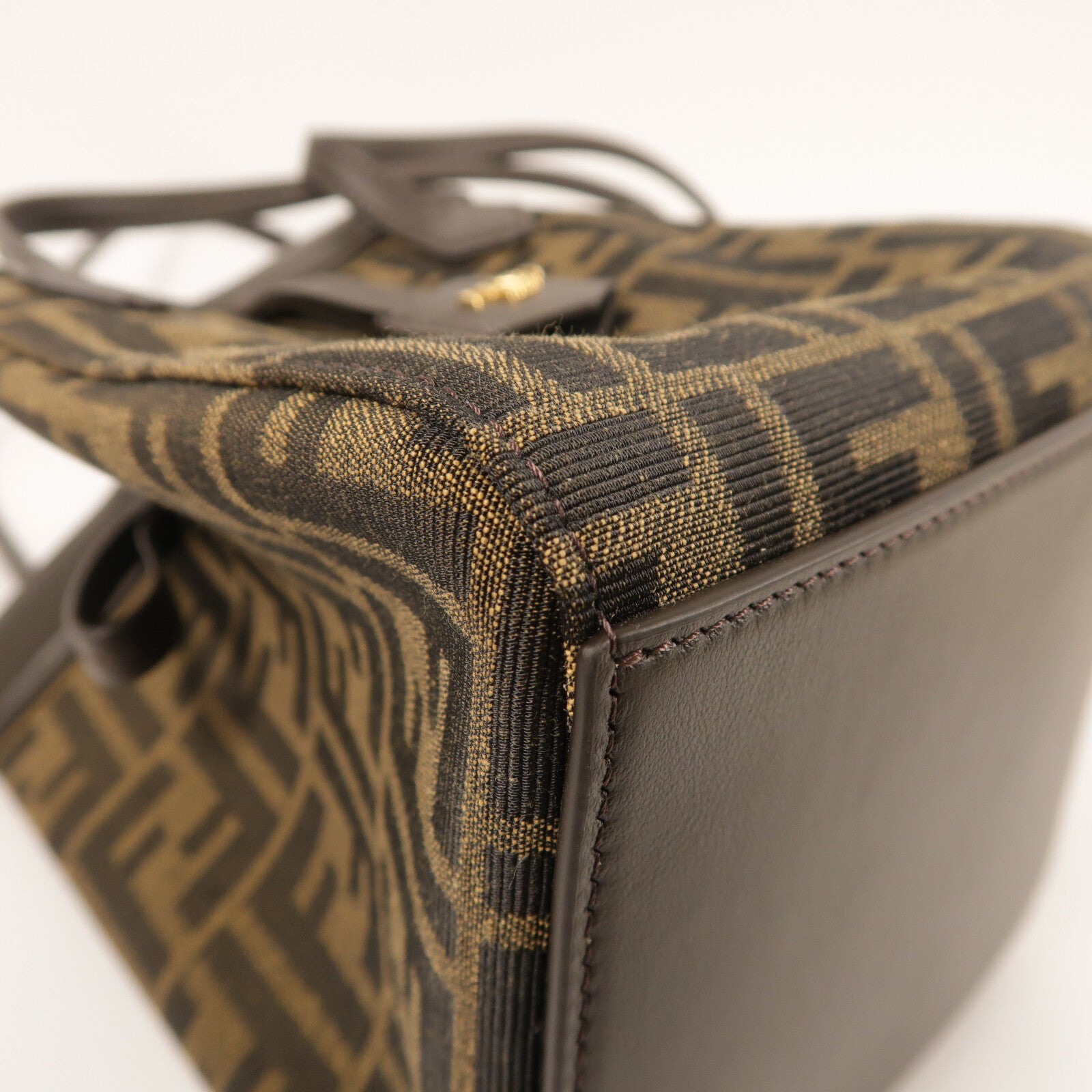 FENDI 帆布Origami Mini FF金扣肩背袋