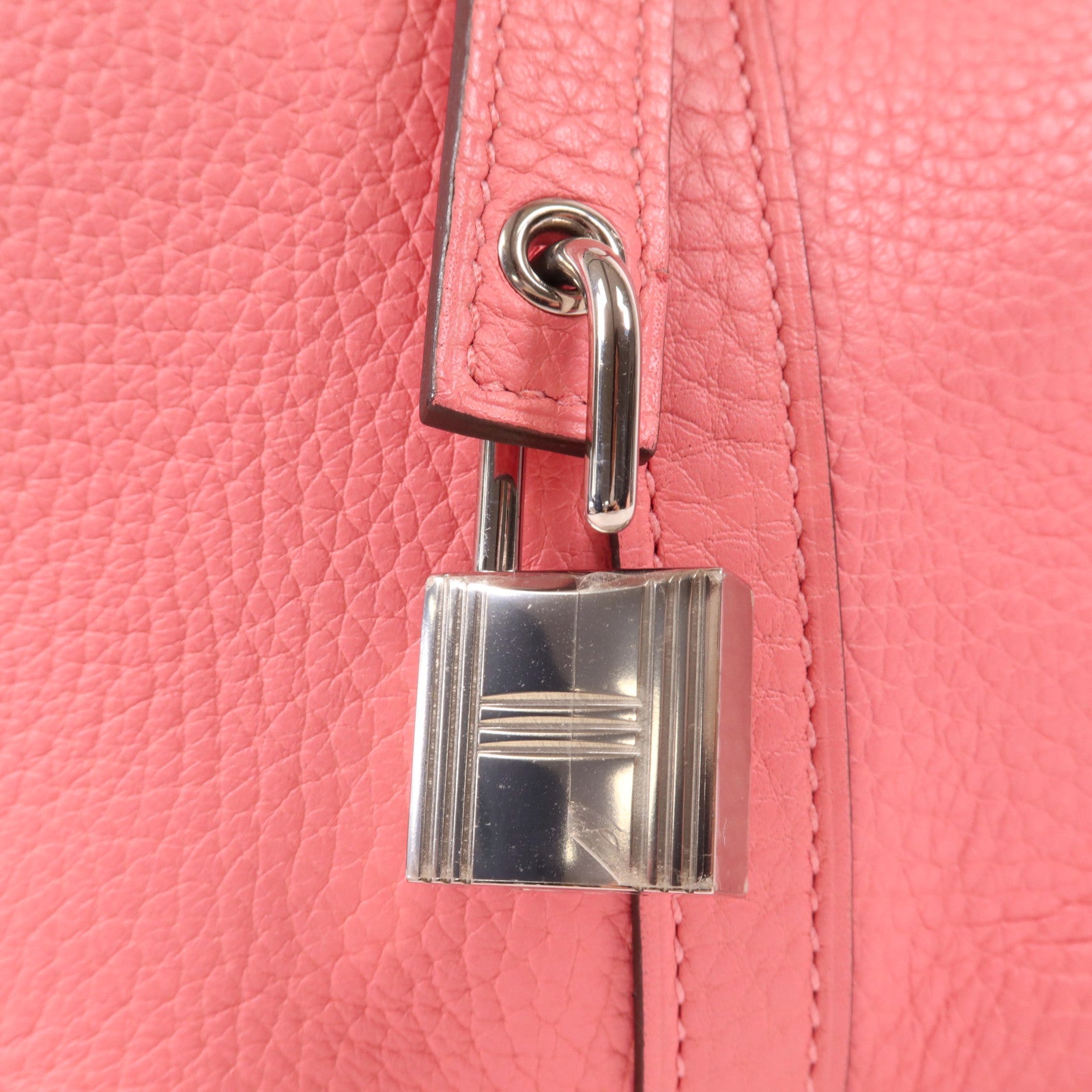 HERMES Clemence皮革Picotin PM銀扣手挽袋Rose Azalee