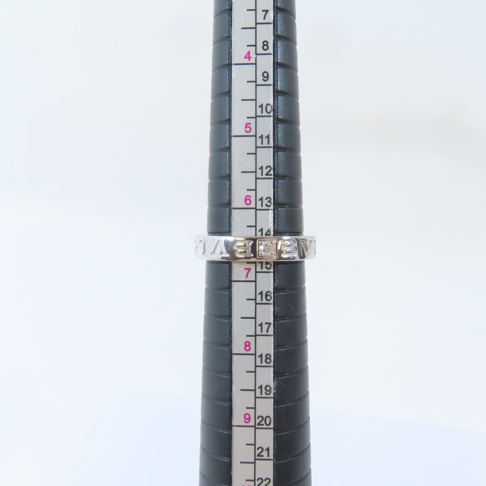 BVLGARI 18K白金Bvlgari Bvlgari Logo Ring鑽石戒指US#6.75