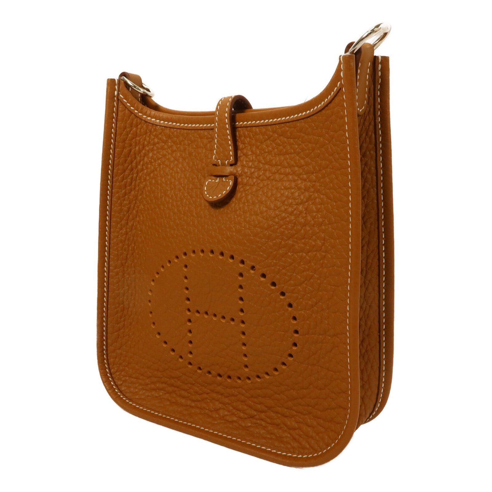 HERMES Clemence皮革Evelyne TPM肩背袋Gold