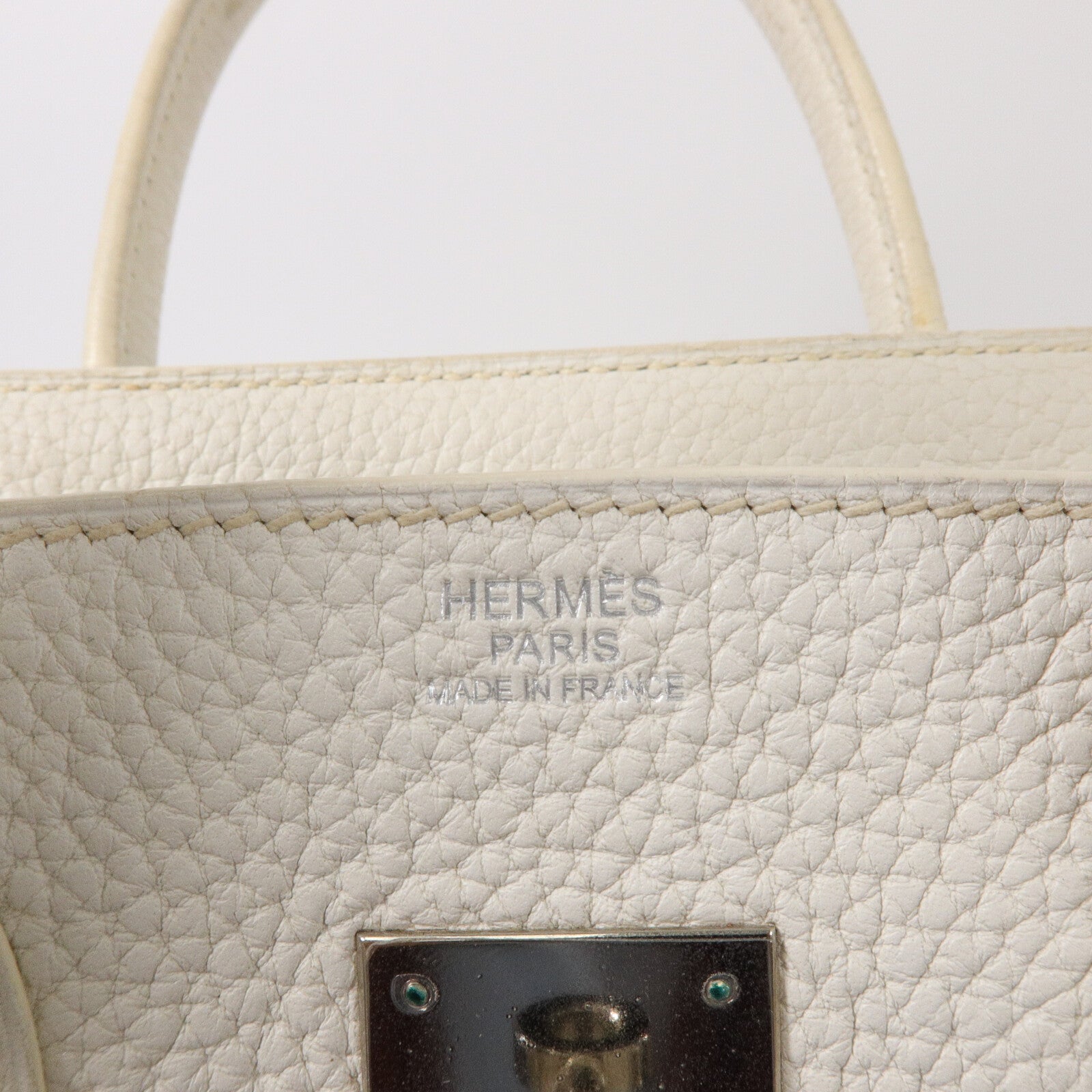 HERMES Clemence皮革Birkin 30手挽袋White