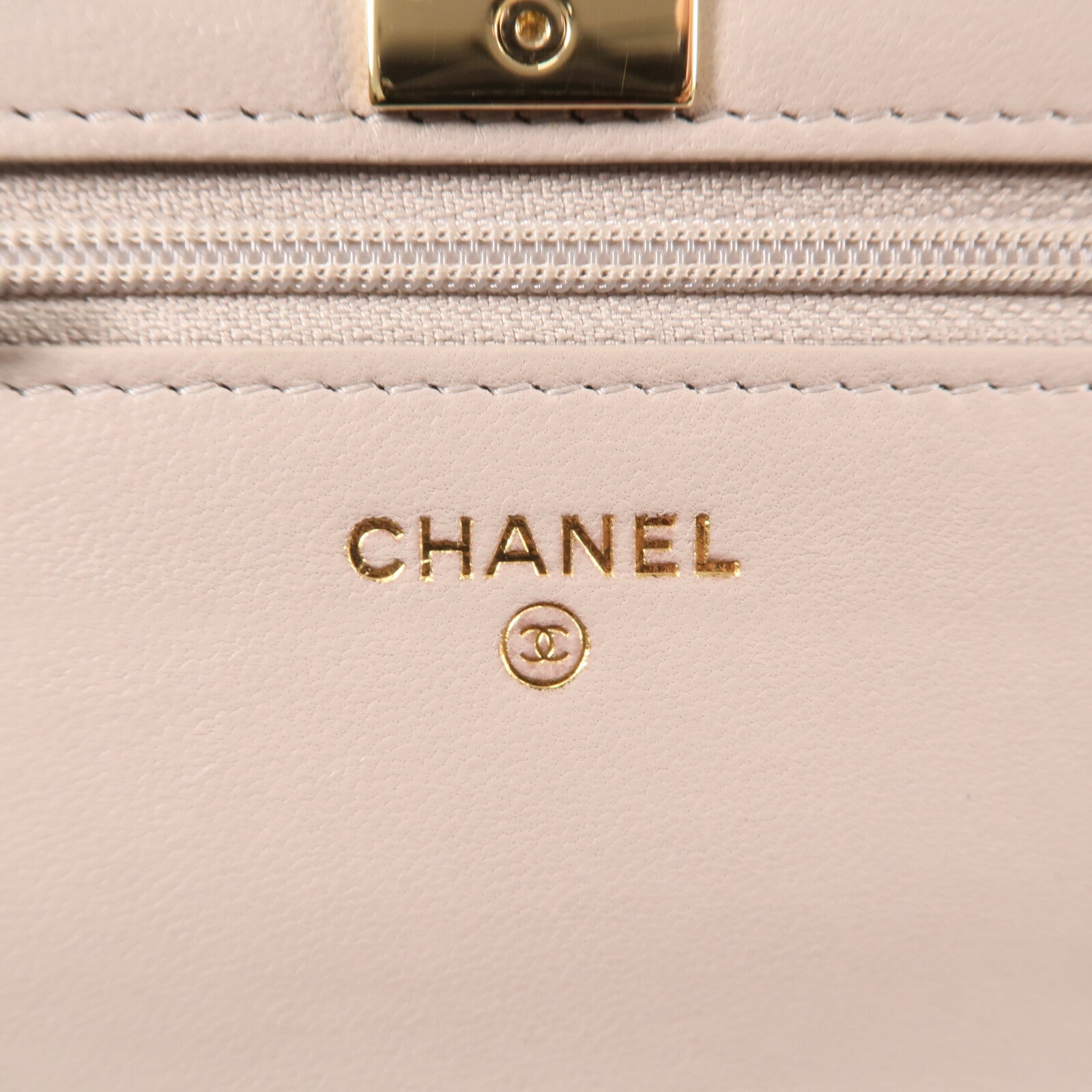 CHANEL 羊皮皮革Wallet On Chain金扣鏈帶肩背袋