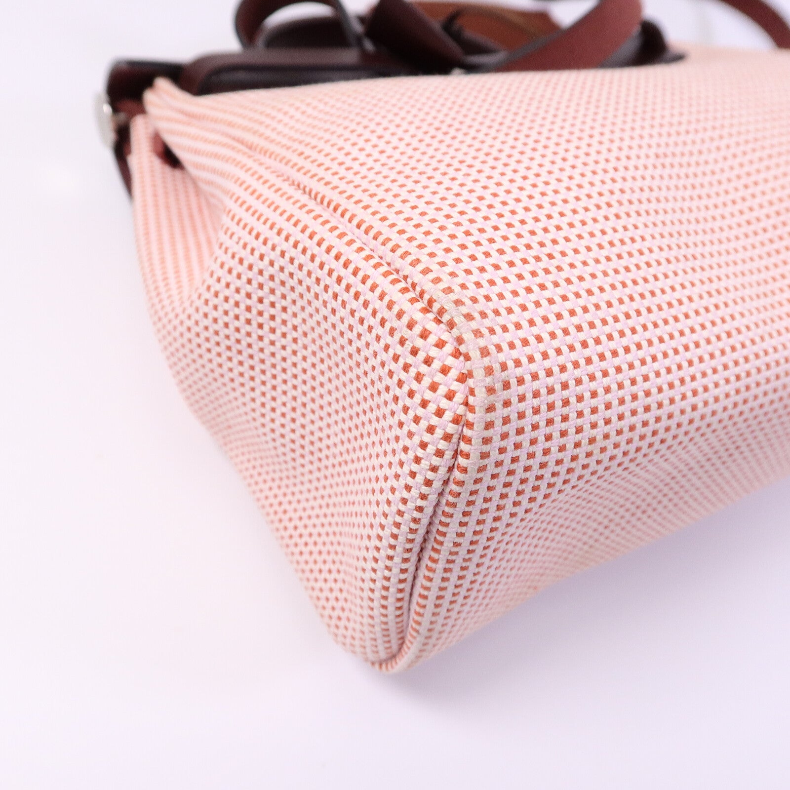 HERMES 帆布Herbag 31手挽肩背兩用袋Rouge Sellier