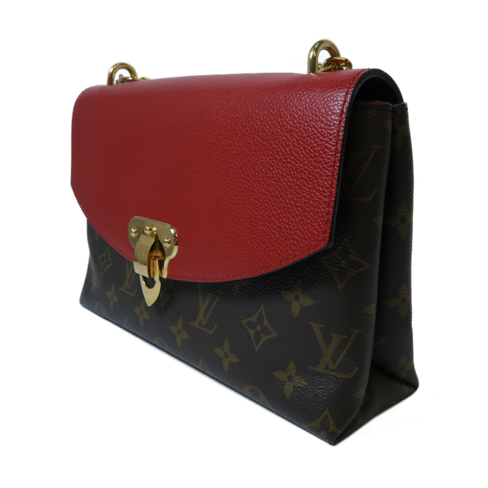 LOUIS VUITTON 【激減優惠】Monogram Saint Placide Chain Shoulder Bag金扣鏈帶肩背袋啡色/紅色