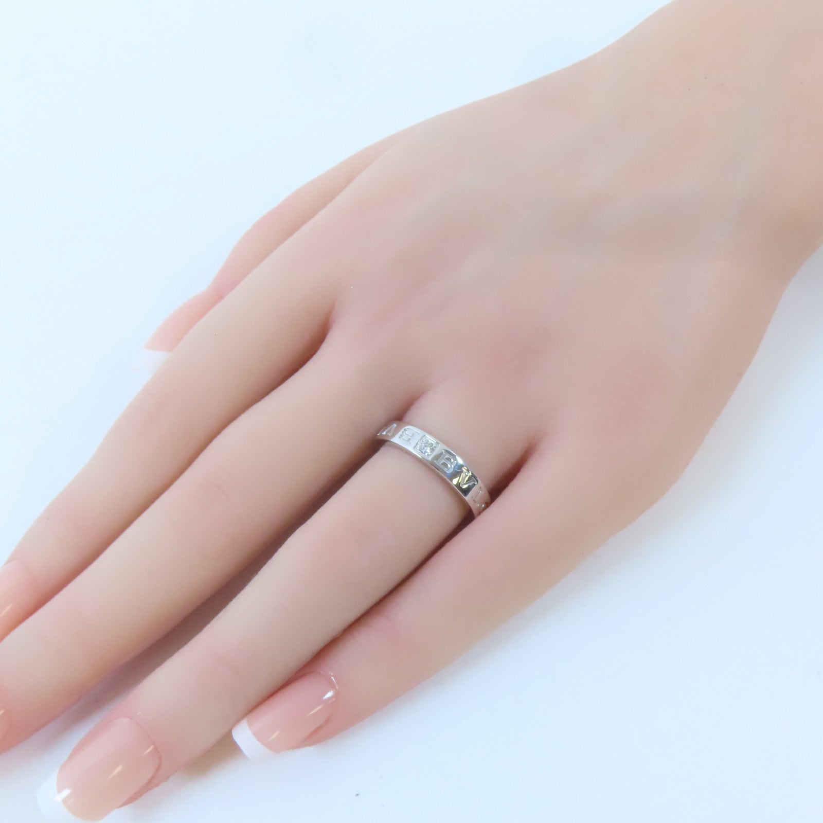 BVLGARI 18K白金Bvlgari Bvlgari Logo Ring鑽石戒指US#6.75