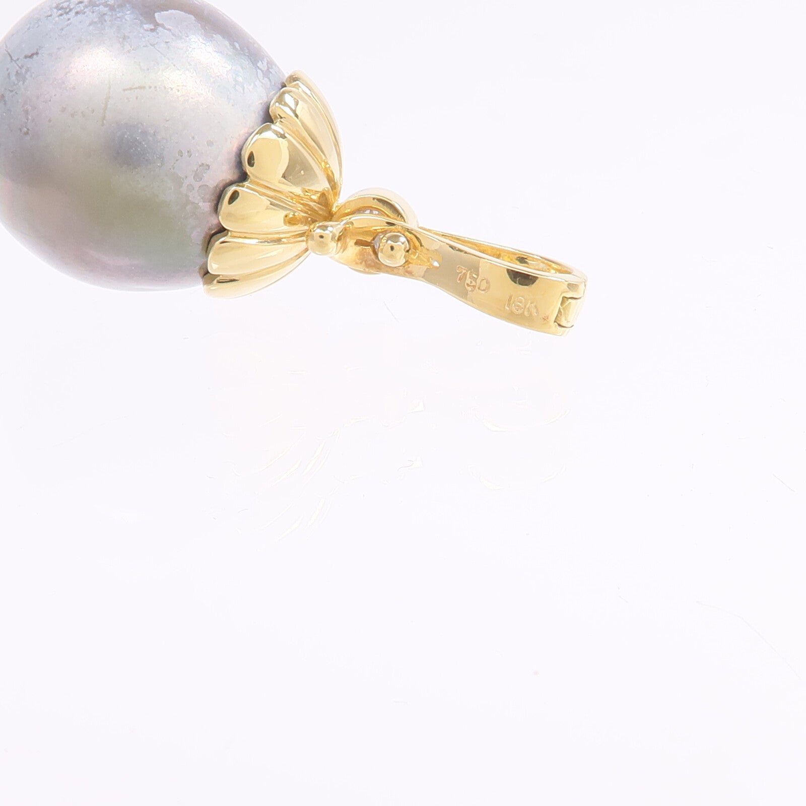 JEWELRY 18K黃金Black Pearl Diamond Pendant Top黑珍珠/鑽石吊墜