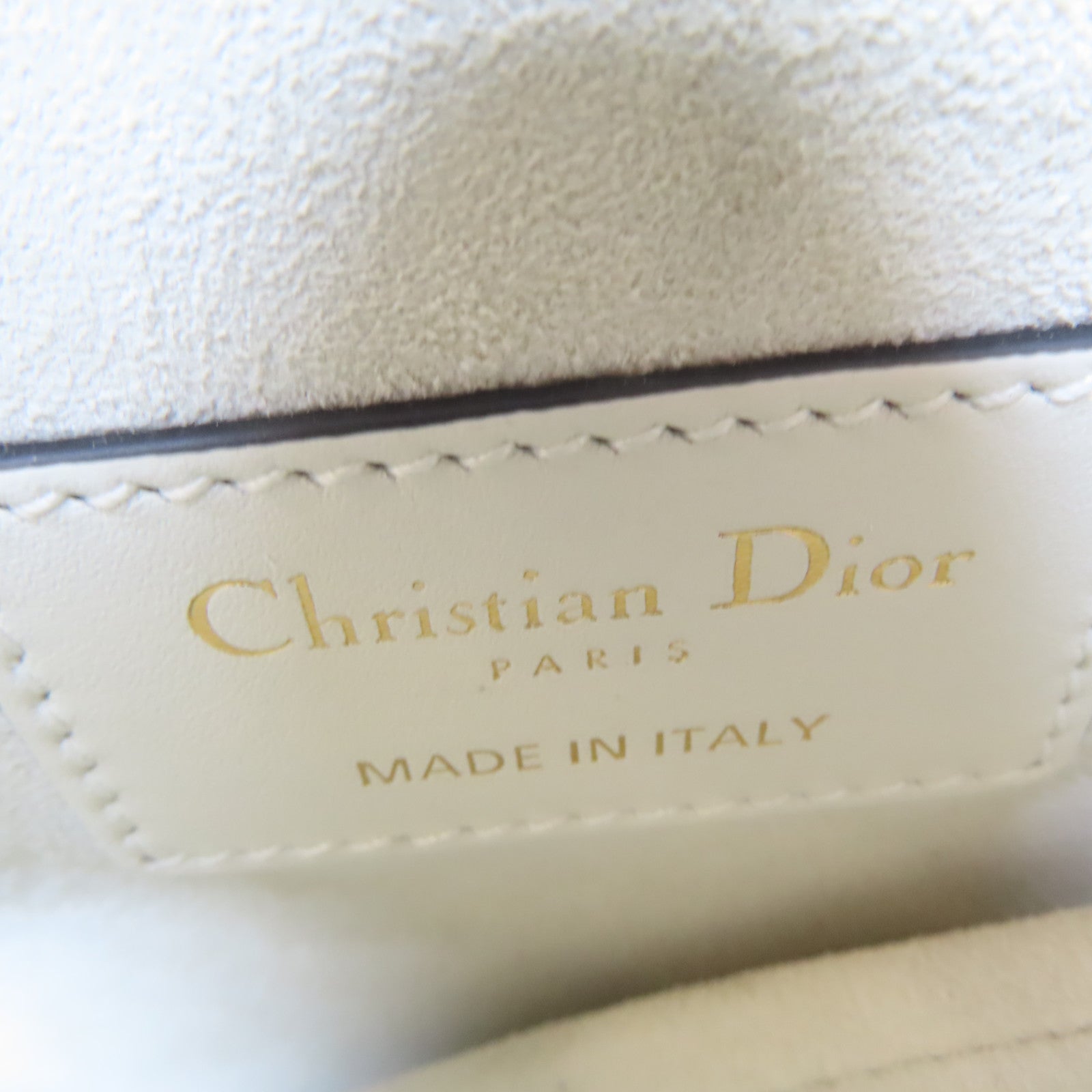Dior 牛皮皮革Saddle金扣手挽袋白色/紅色