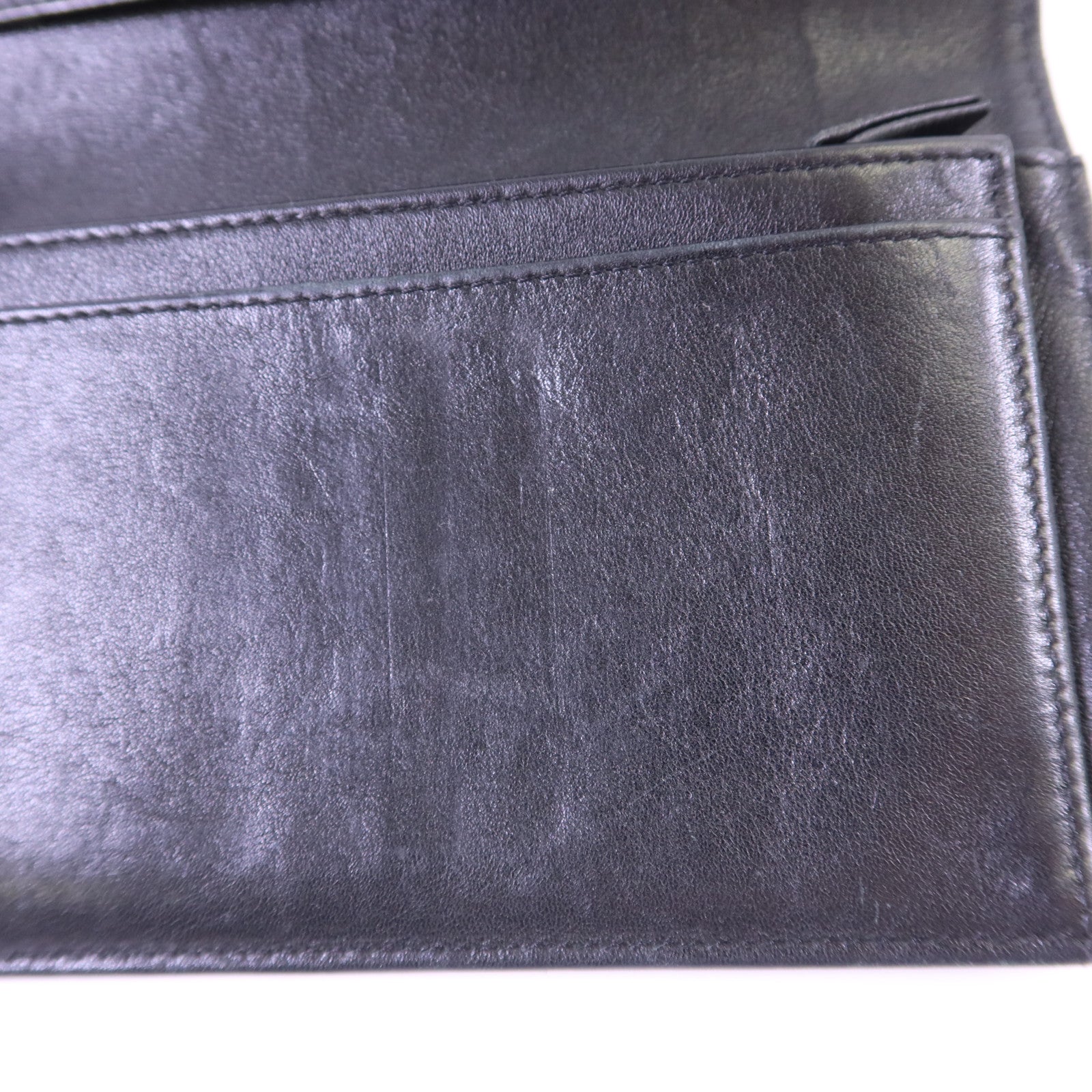 CHANEL 【激減優惠】牛皮皮革Long Bifold Wallet銀扣長錢包