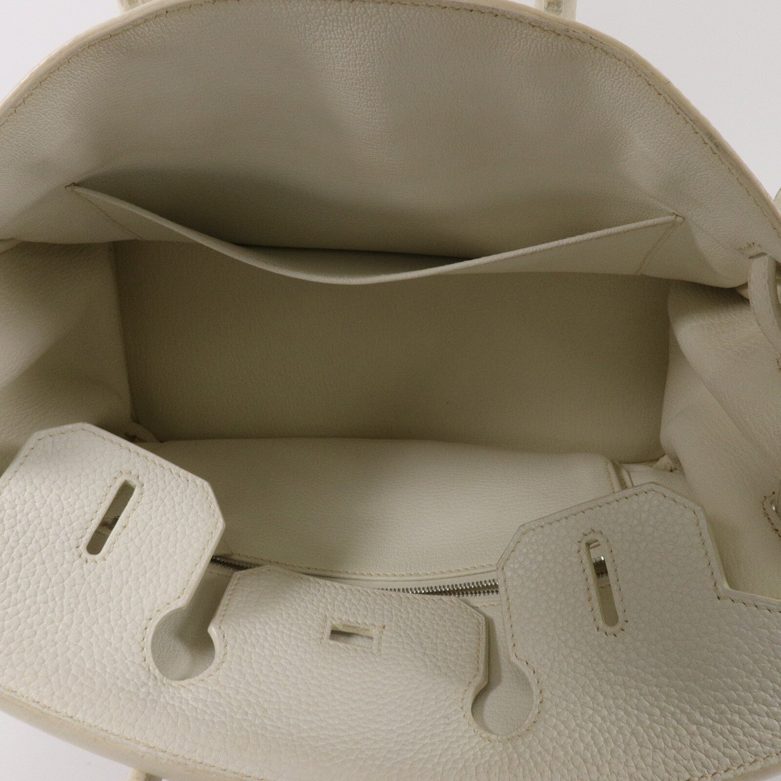 HERMES Clemence皮革Birkin 30手挽袋White