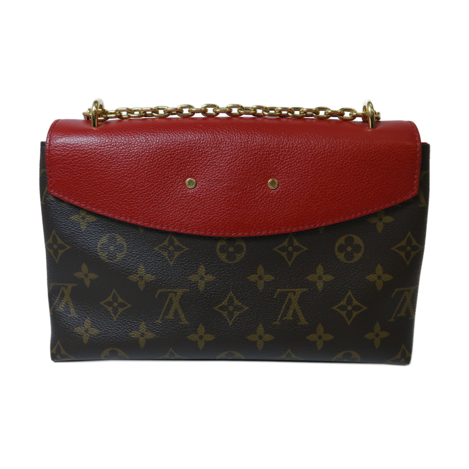 LOUIS VUITTON 【激減優惠】Monogram Saint Placide Chain Shoulder Bag金扣鏈帶肩背袋啡色/紅色