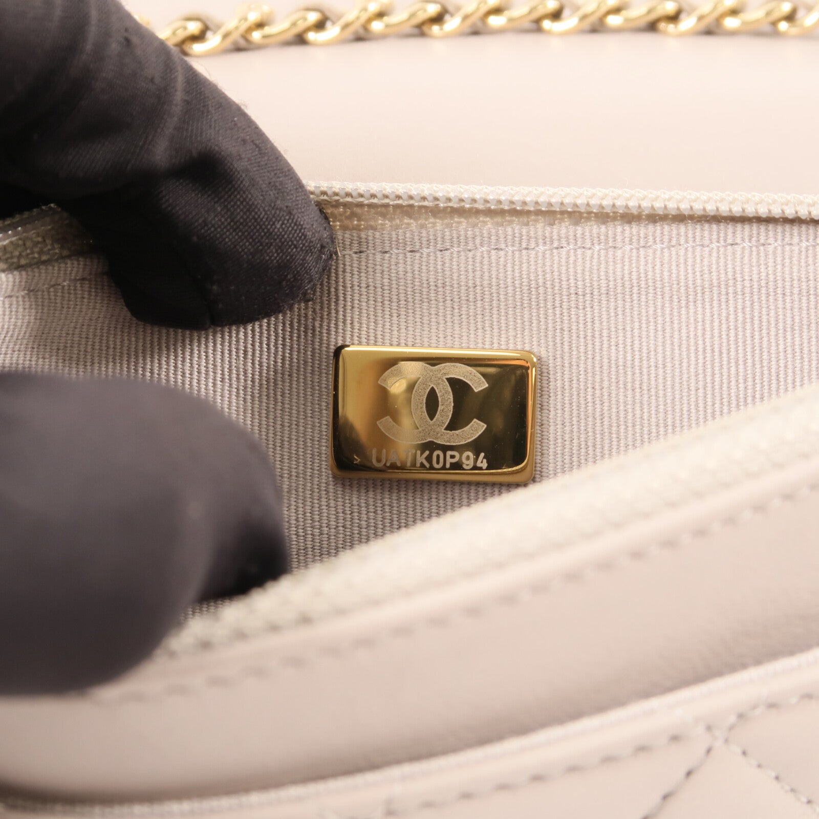 CHANEL 羊皮皮革Wallet On Chain金扣鏈帶肩背袋