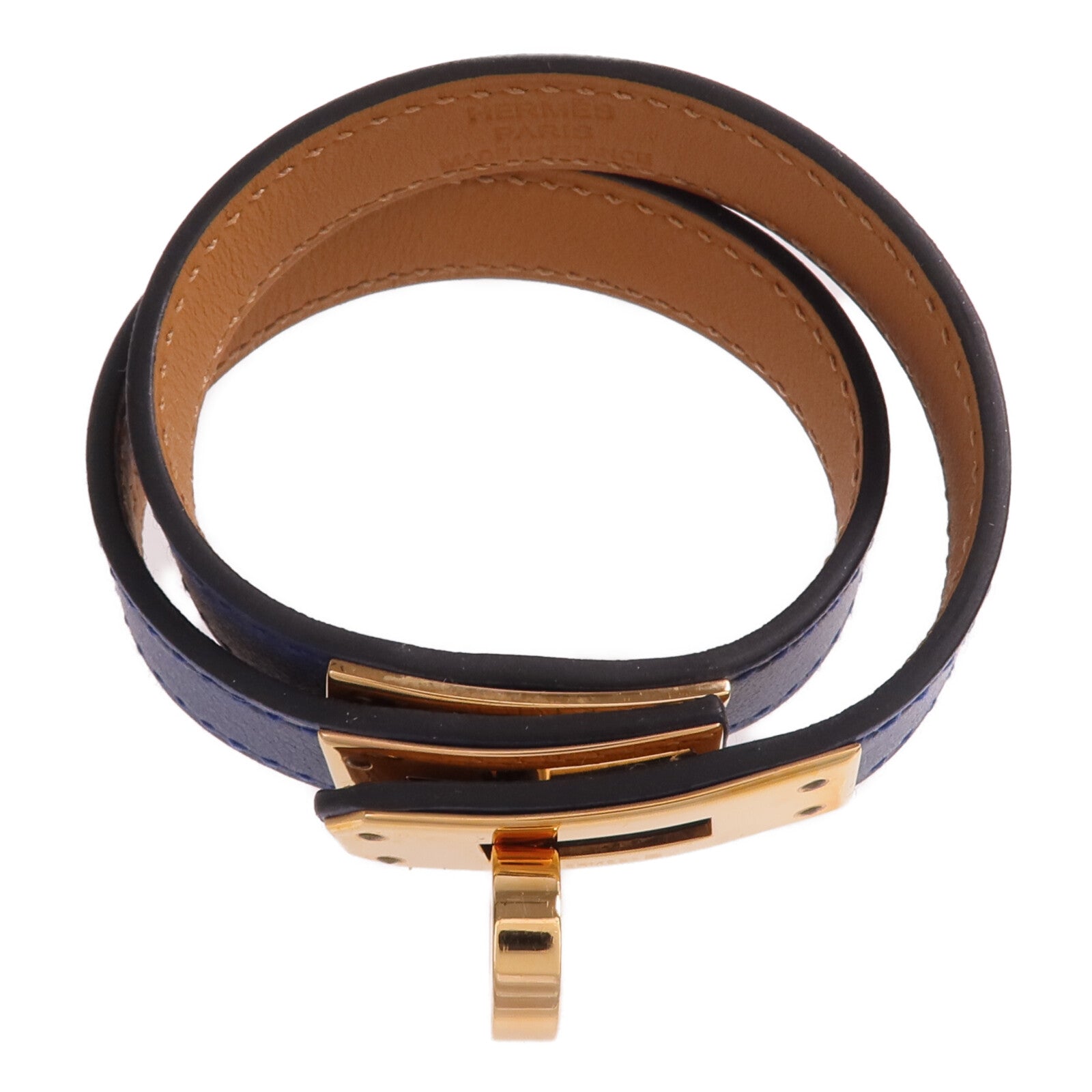 HERMES 【激減優惠】Swift皮革Kelly Double Tour Bracelet金扣手帶